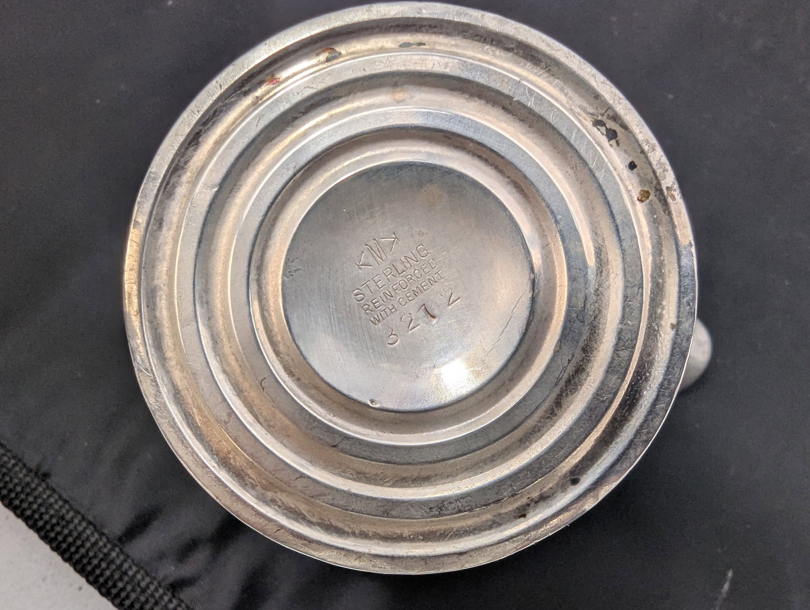 Towle Sterling Sugar and Creamer, and one sterling creamer (reinforced with cement) 153 grams: Towle Sterling Sugar and Creamer, and one sterling creamer (reinforced with cement). 153 grams.