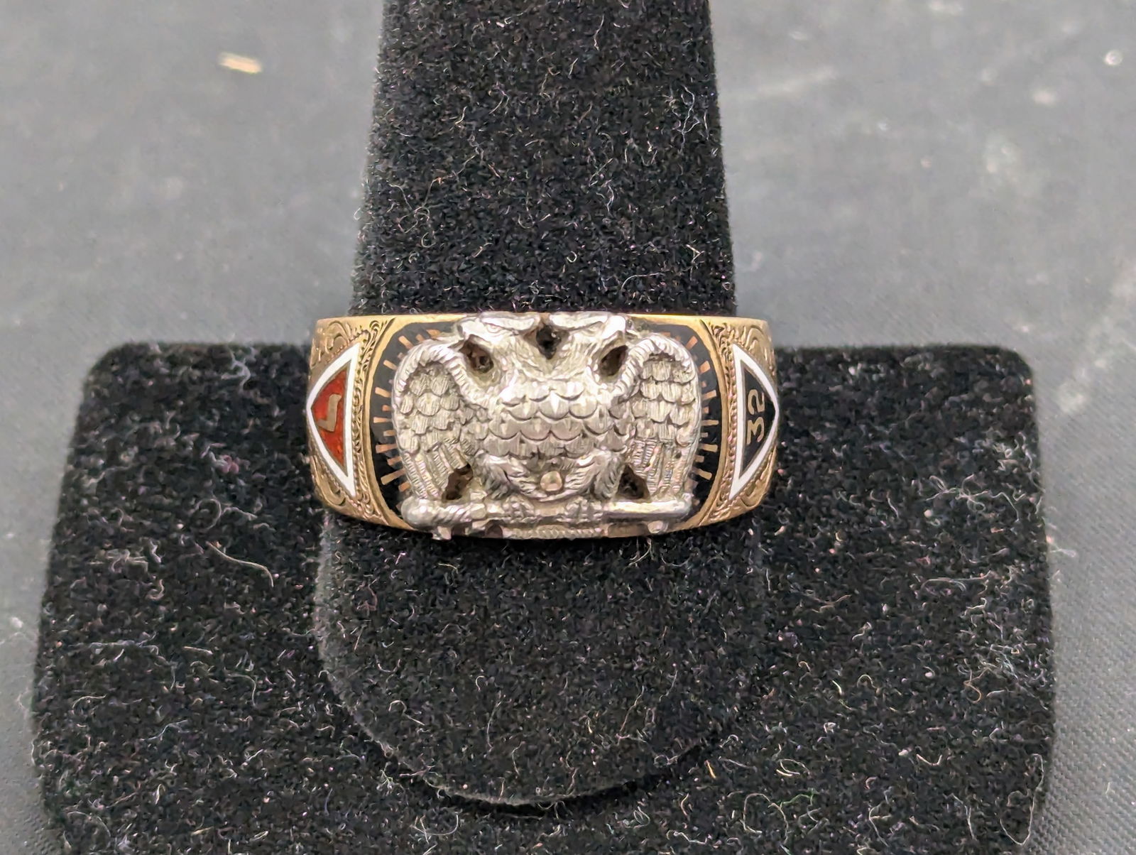 32nd Degree Scottish Rite Masonic Ring marked 14k (1 of 7)
