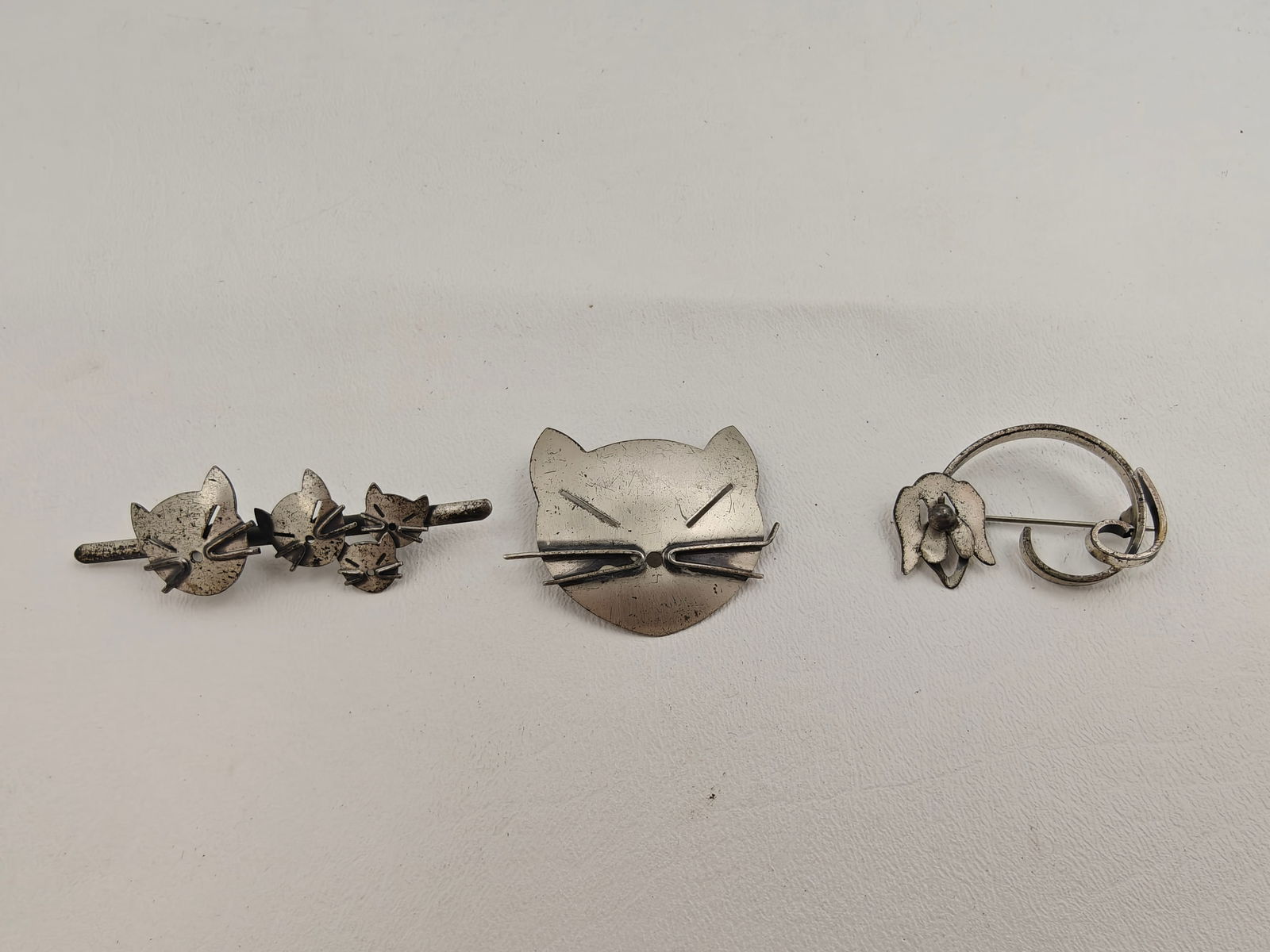 Beau Sterling Cat Brooches; 19g. (1 of 7)