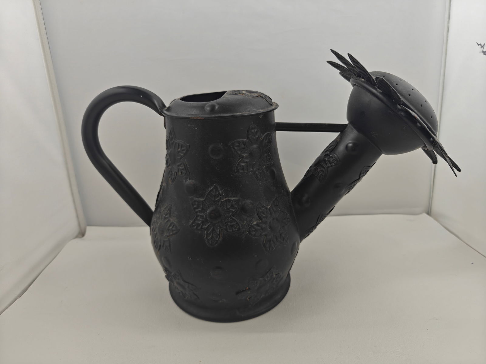 MacKenzie-Childs Black Metal Watering Can with Sunflower Spout (1 of 5)