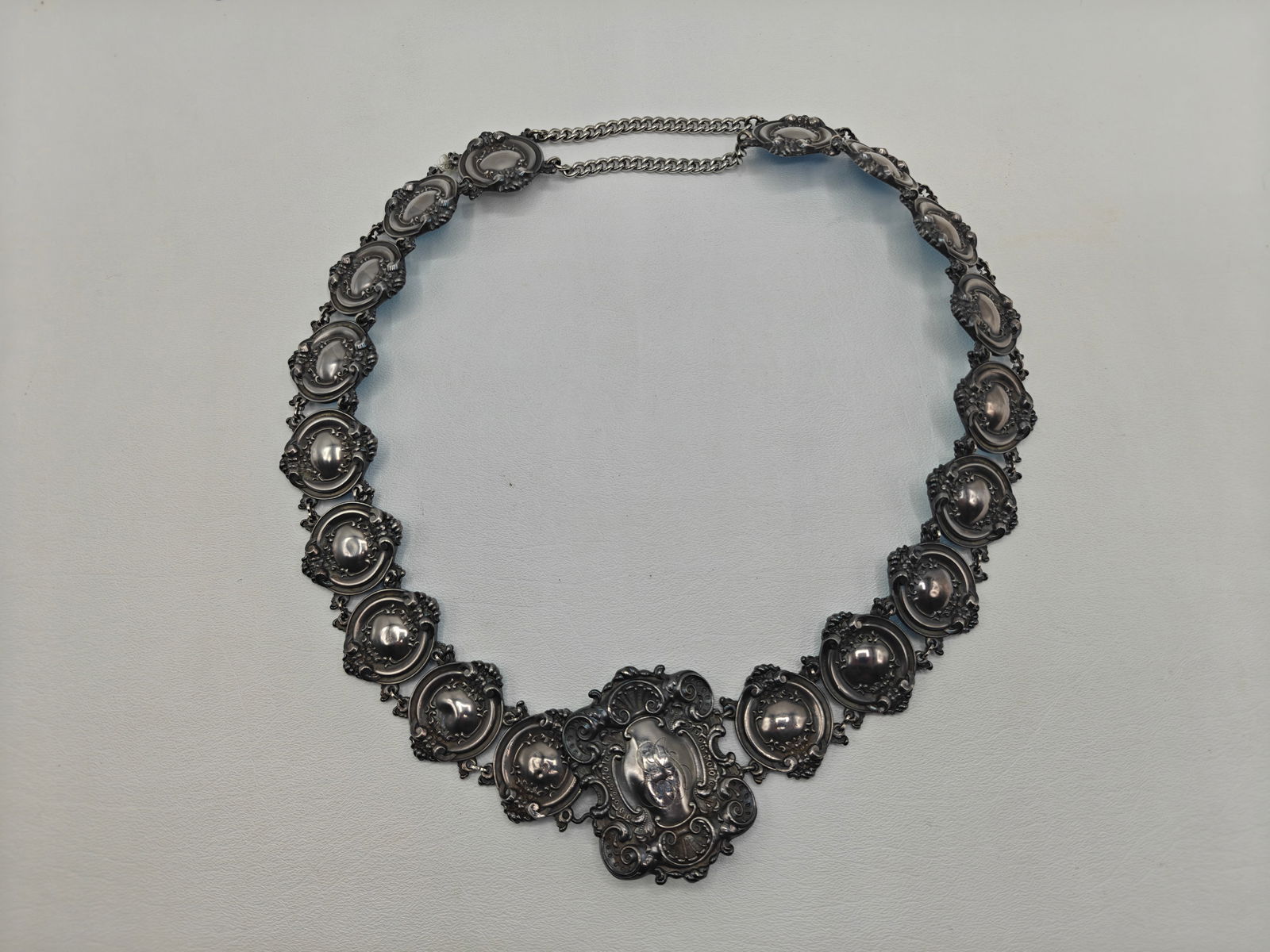 Sterling Silver Ornate Panel Belt, 29 Inches, 162 Grams (1 of 5)