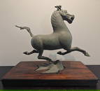 Bronze Sculpture of Galloping Horse Treading on a Flying Swallow