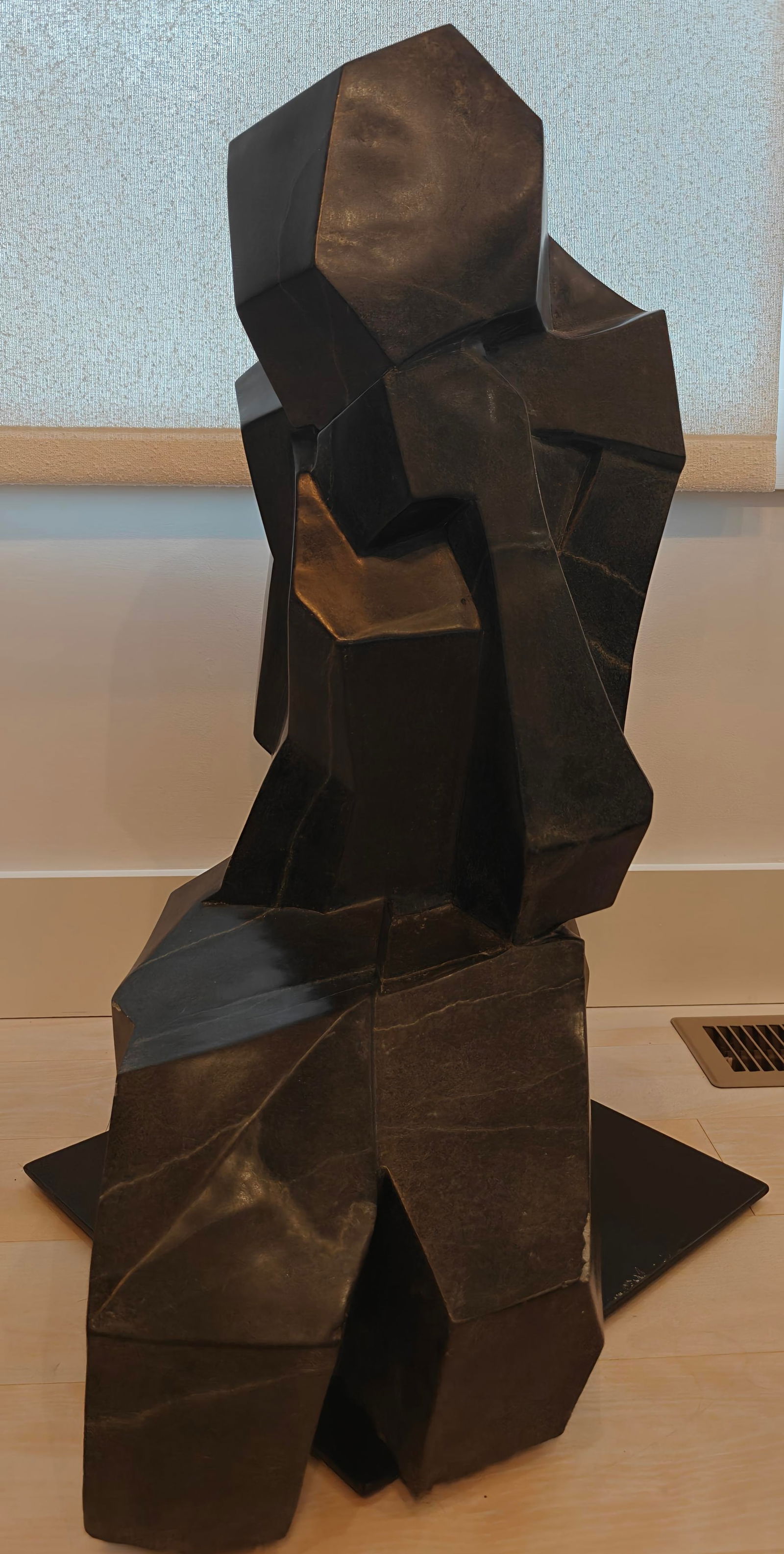 Abstract African Marble Sculpture on Metal Base (1 of 5)