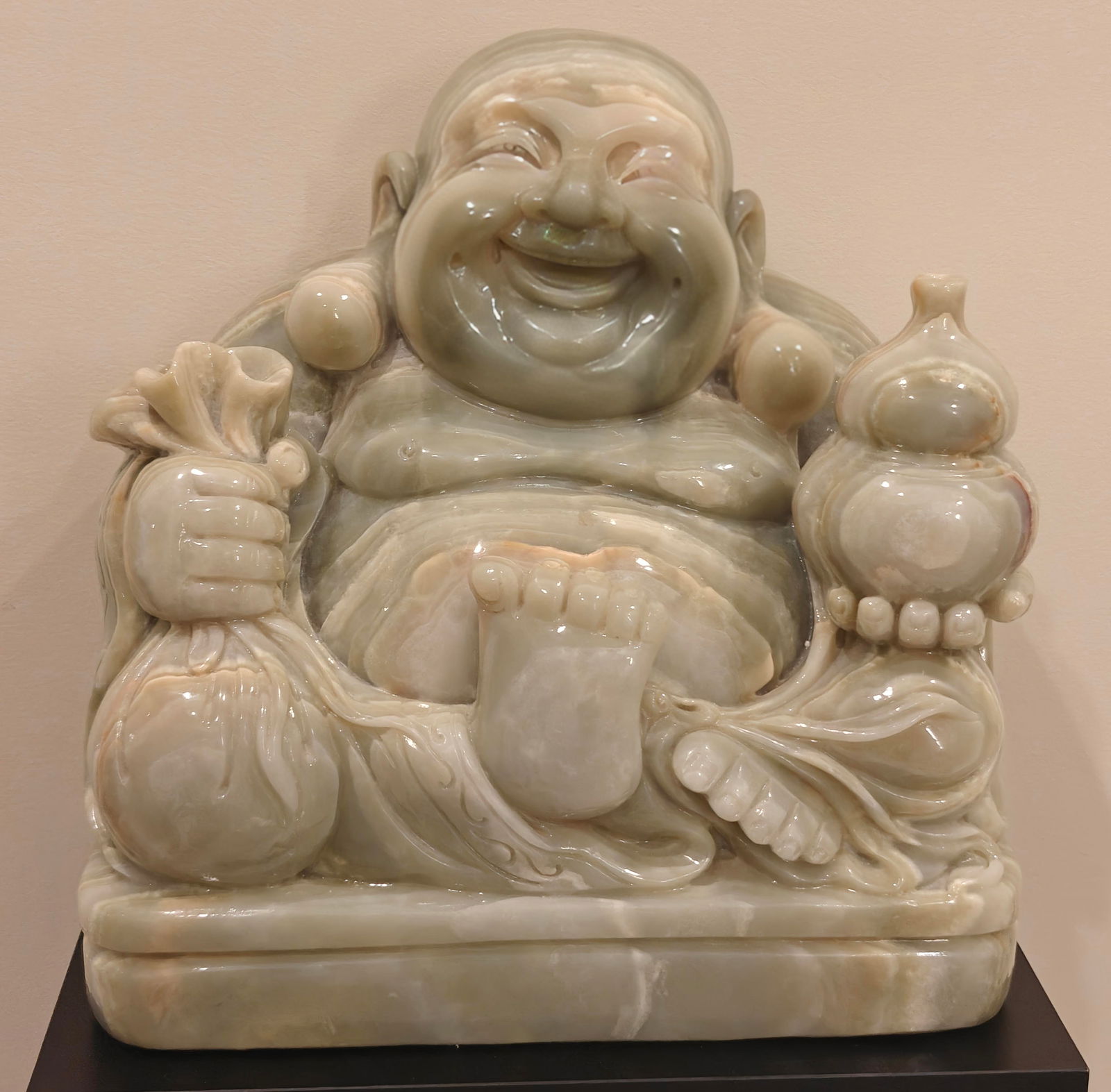 Large Polished Onyx Laughing Buddha (1 of 6)