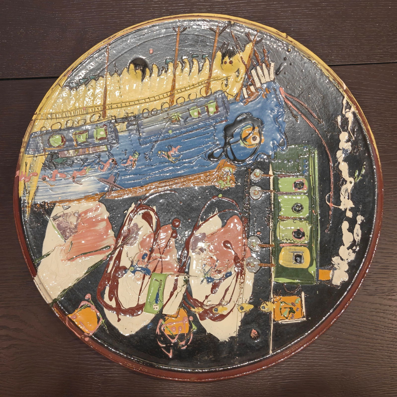 Don Reitz Signed Ceramic Charger (1 of 2)