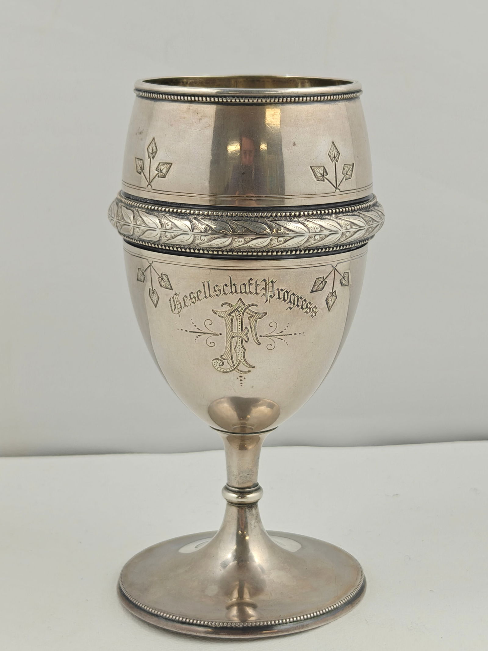 Antique Gorham Sterling Silver Goblet, 170g (1 of 4)