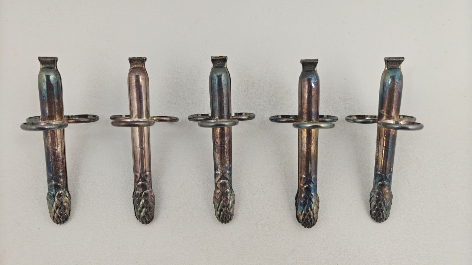 Christofle Silver Plate Asparagus Tongs, Set of 5, 4.75" (1 of 4)