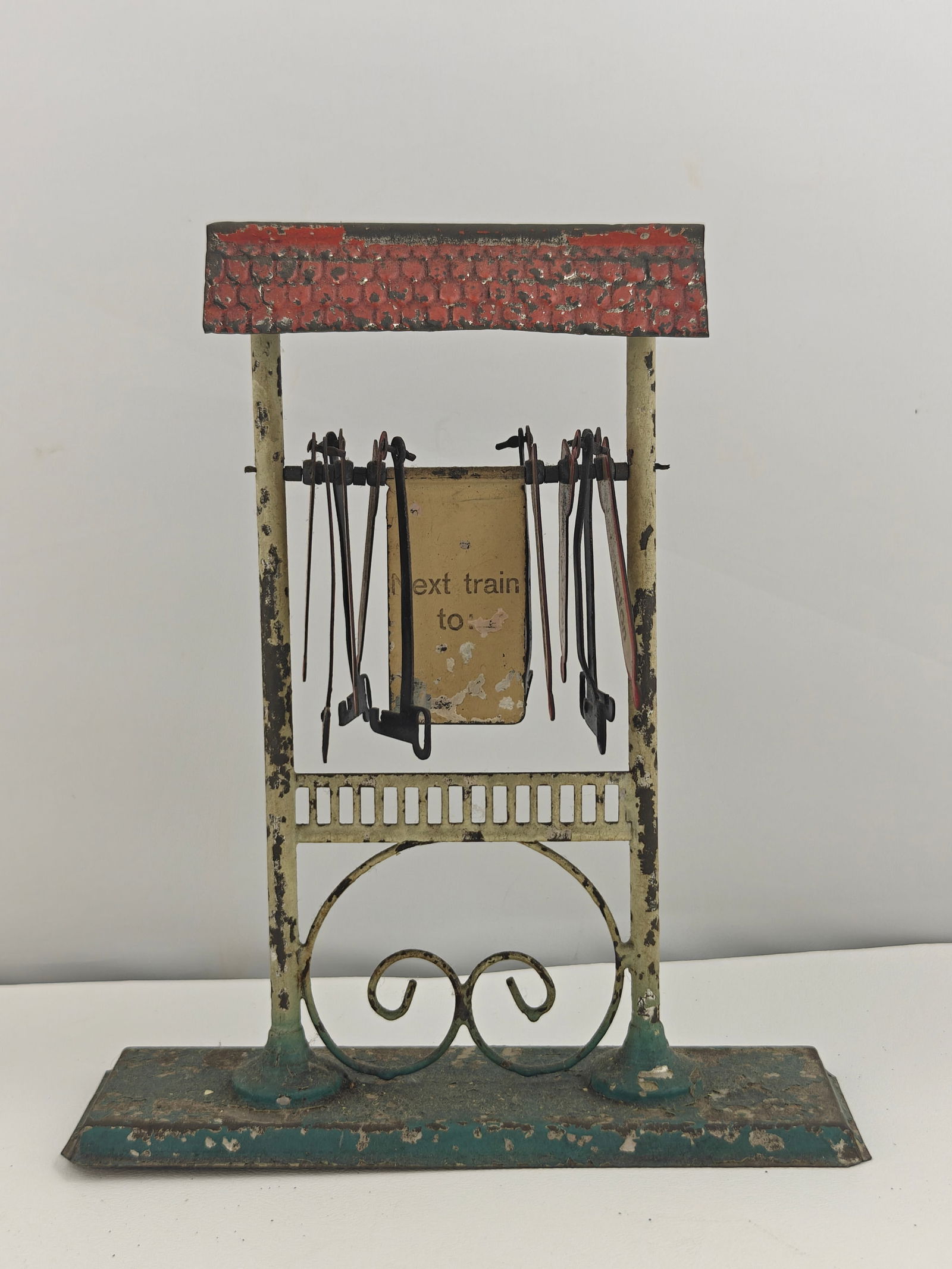 Antique Tin Toy Train Station Destination Markers (1 of 7)