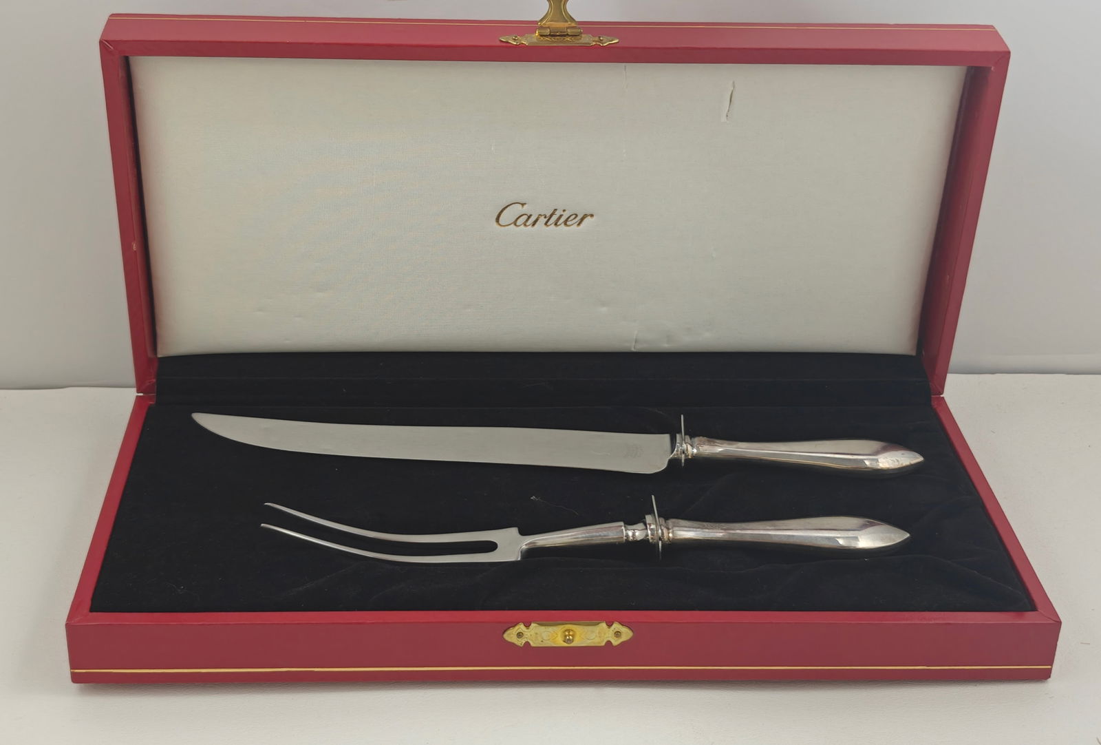 Cartier Sterling Handled Carving Set in Presentation Box (1 of 8)