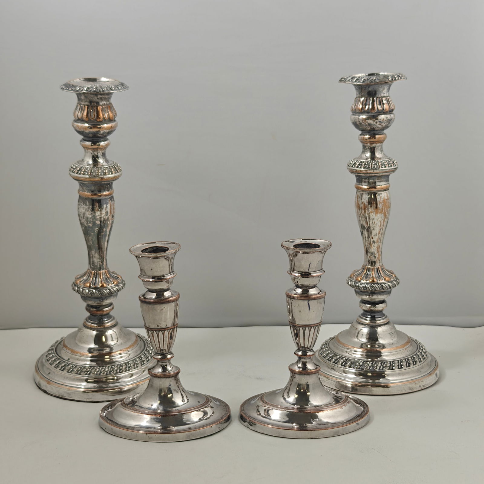 Two Pairs of Old Sheffield Plate Candlesticks (1 of 11)
