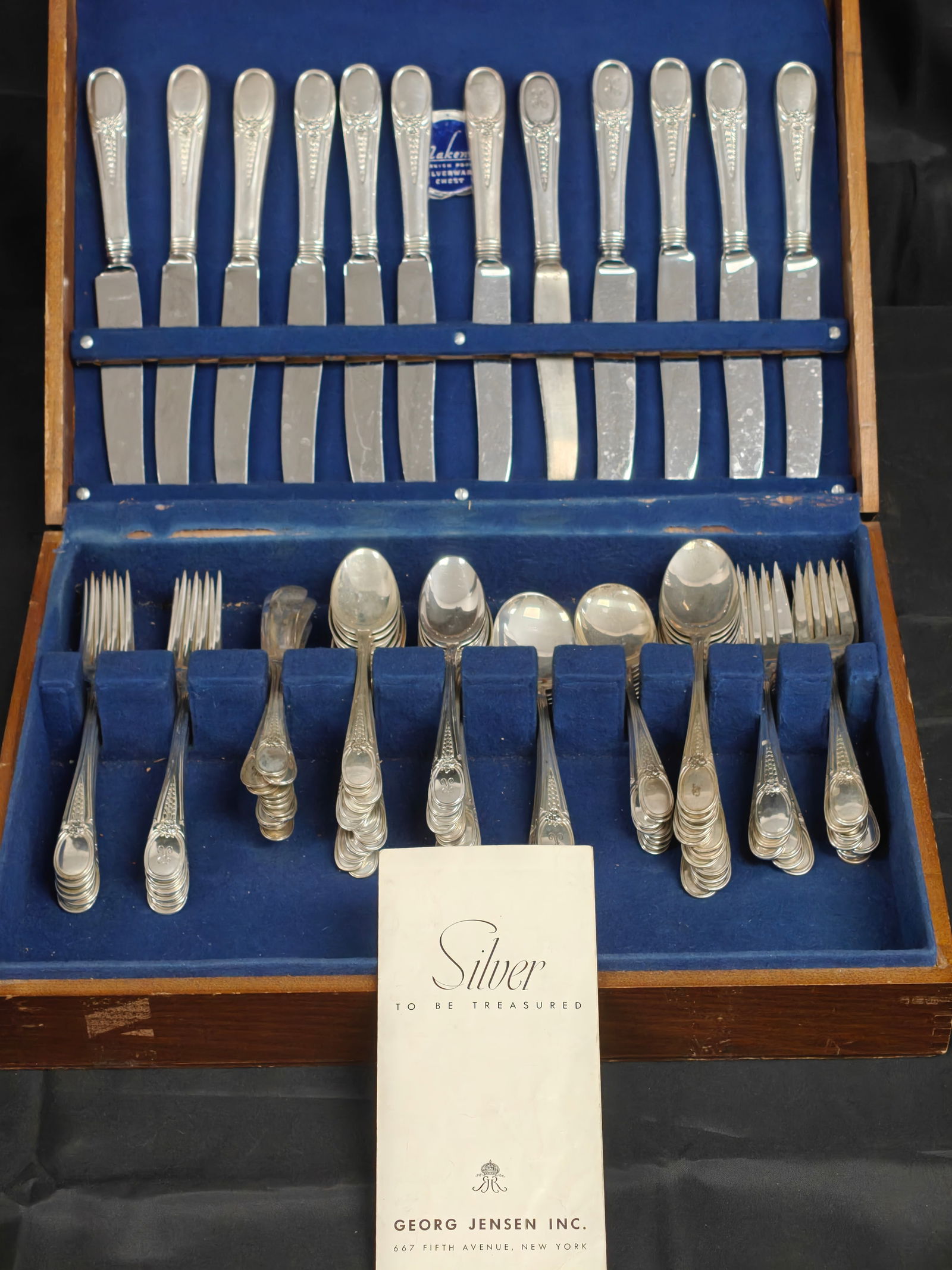 Georg Jensen Sterling Silver Flatware Service for 12, "Flowered Antique" Pattern (1 of 5)