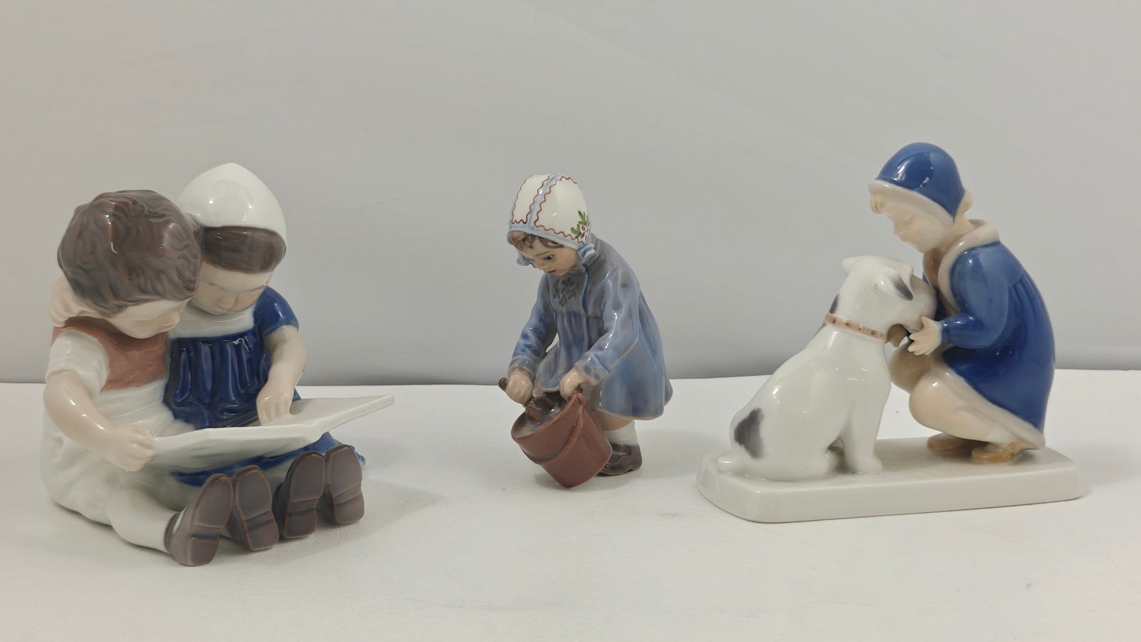 Bing & Grøndahl and Dahl Jensen Group of Three Danish Porcelain Figurines (1 of 12)