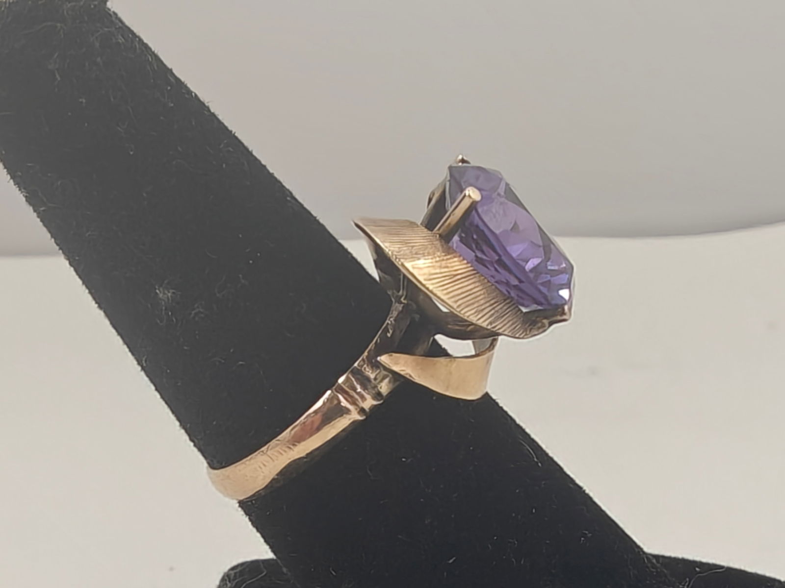 14K Gold Ring with Large Purple Stone (1 of 6)