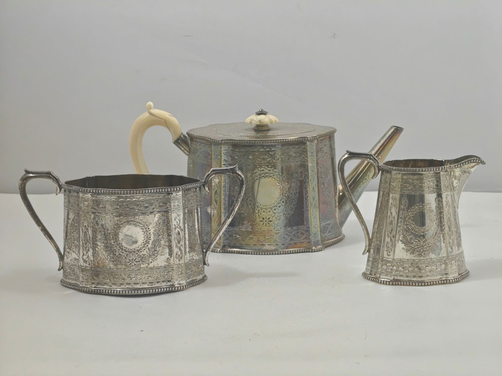 Victorian Sterling Silver Tea Set, 1869 (1 of 12)