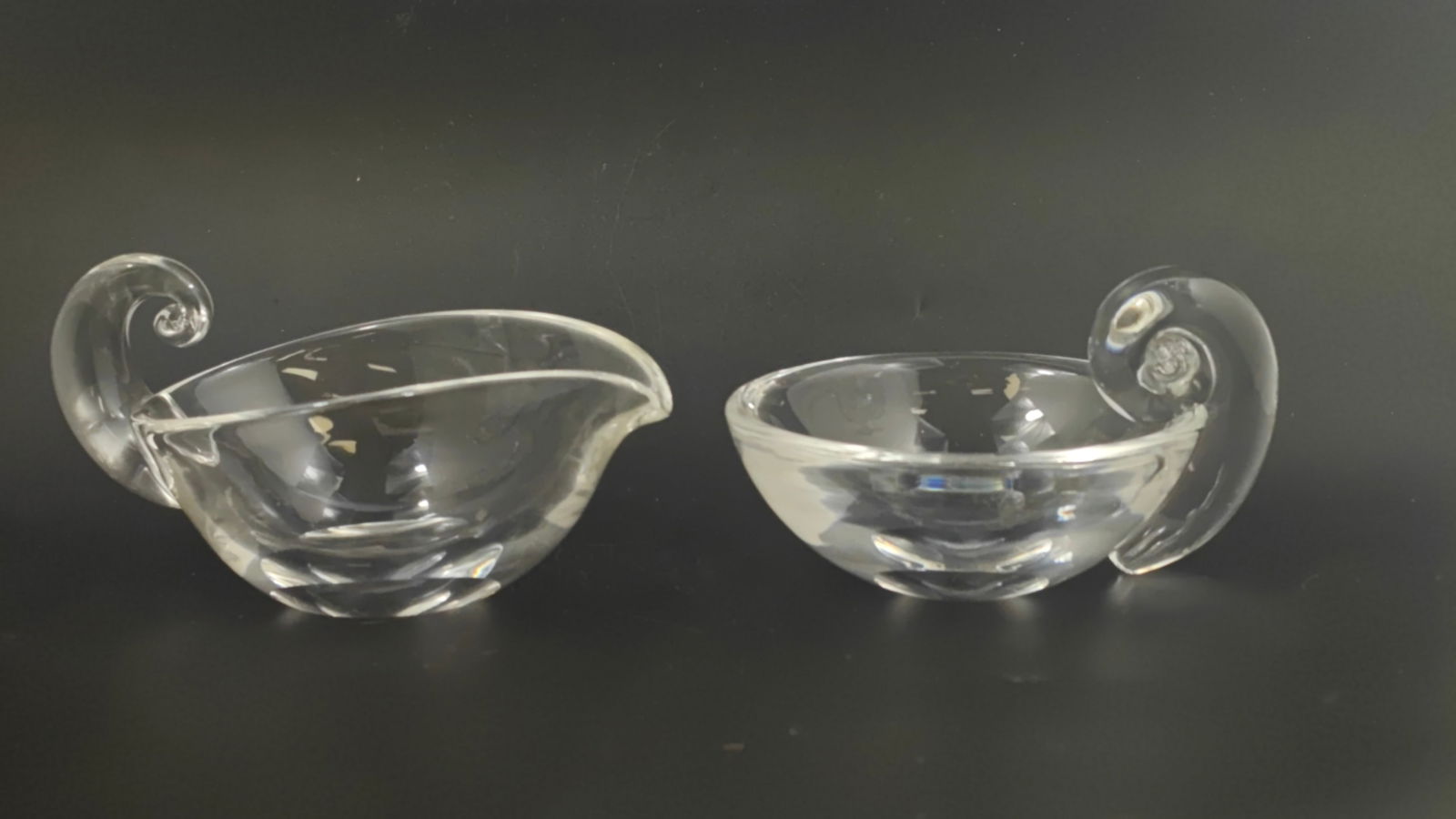 Steuben Crystal Snail Cream & Sugar Set (1 of 7)