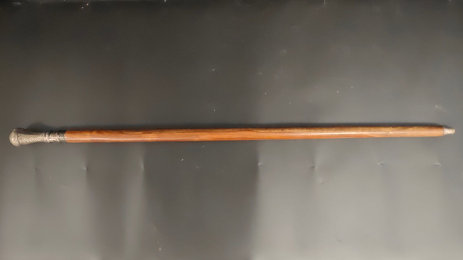 Antique Walking Stick with Silver Plated Handle, Late 19th–Early 20th Century, 38 in. (1 of 5)