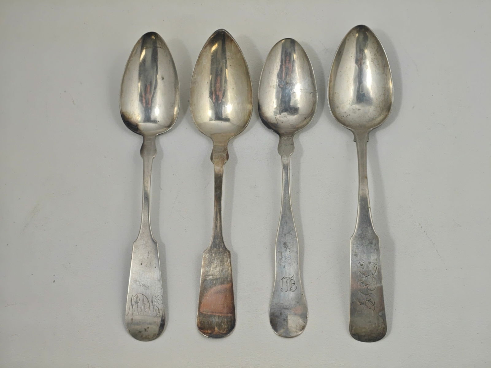 Four Coin Silver Tablespoons, 19th Century (1 of 9)