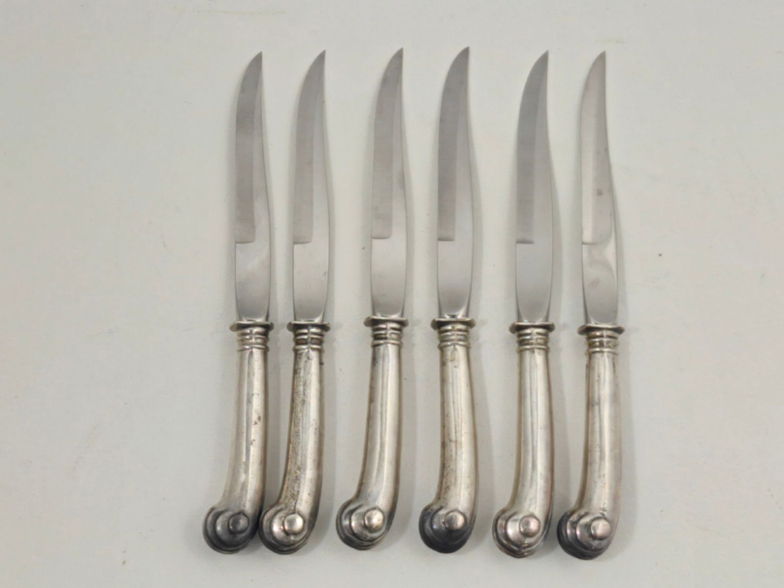6 Sterling Handle Pistol Grip Dinner Knives Set (1 of 3)