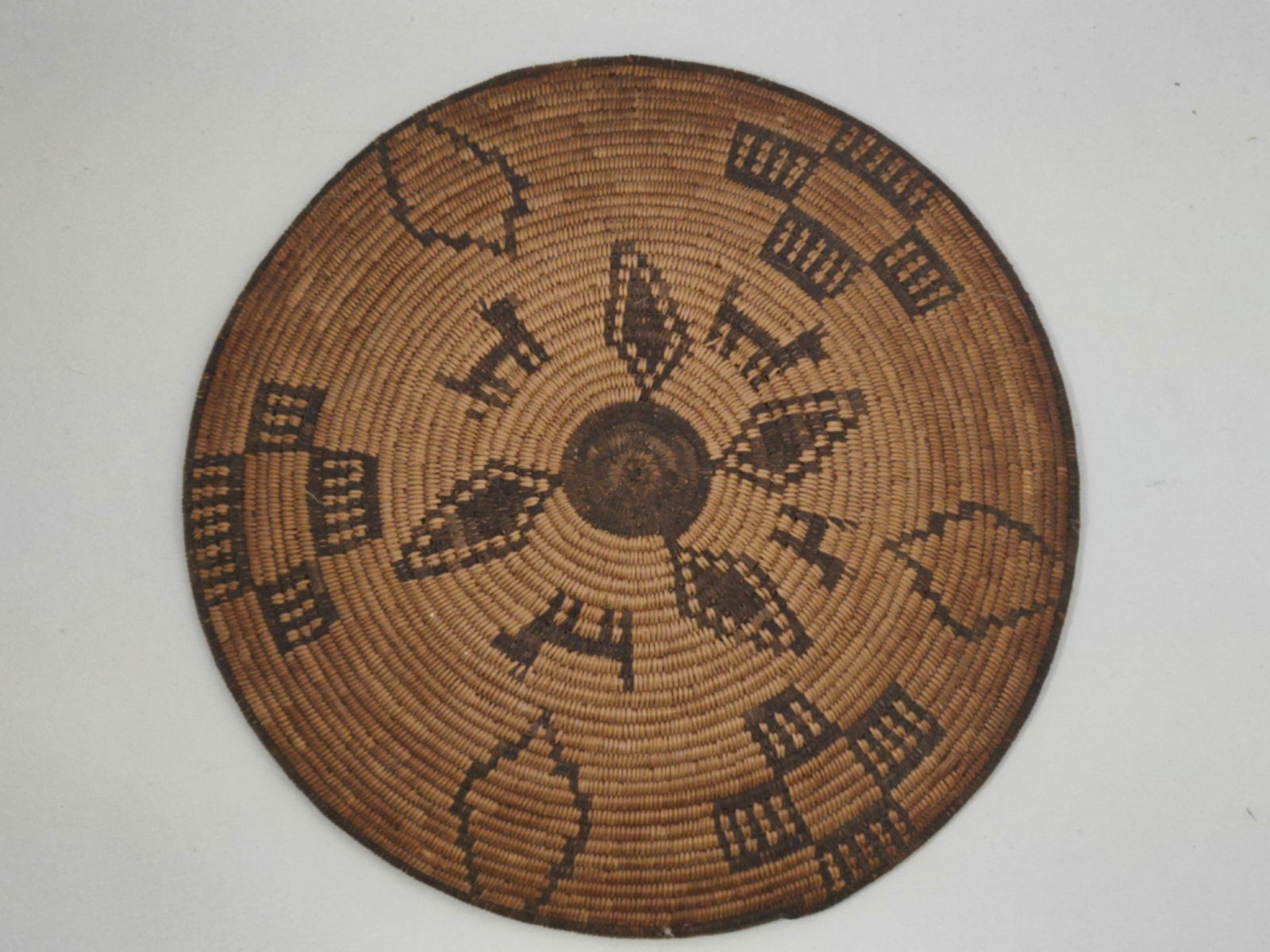 Antique Native American Coiled Basket Tray, Possibly Apache - 3