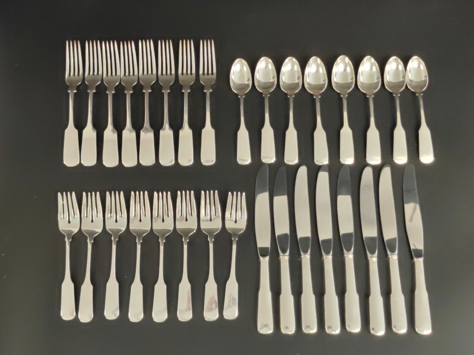 Gorham “Old English Tipt?? Sterling Silver Flatware Service for Eight, 1145g (1 of 8)