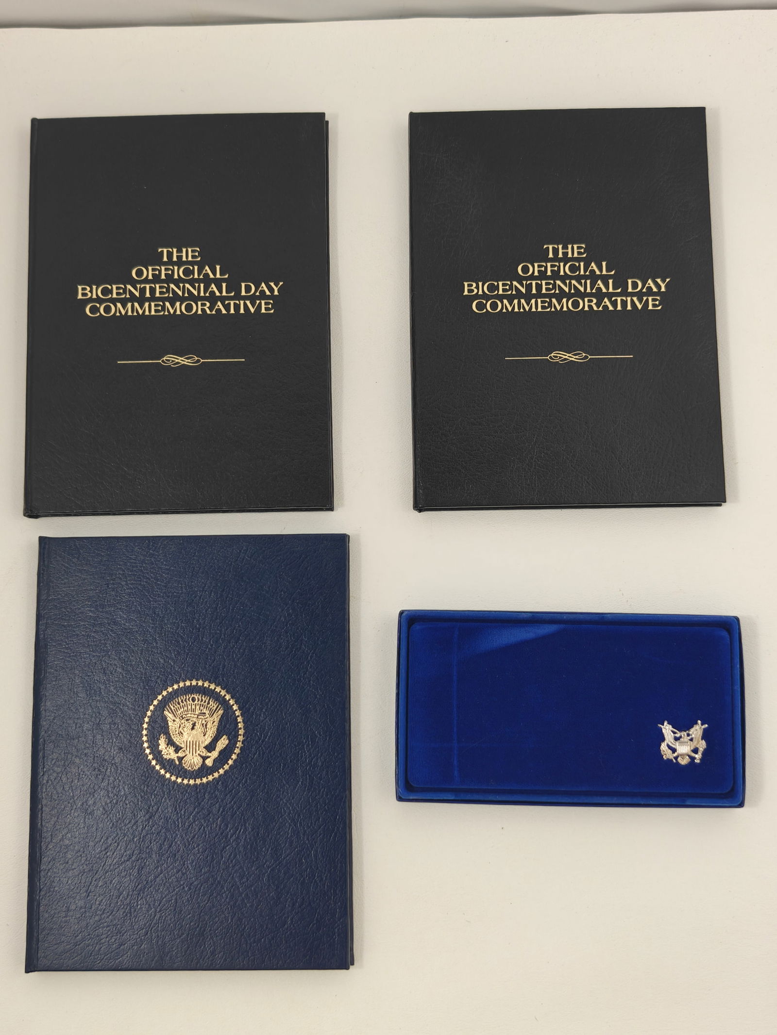 Bicentennial Sterling Silver Medals, Carter Inauguration .999 Silver Medal, and Statue of Liberty: Group lot including two Official Bicentennial Day sterling silver medals (14.17g each), one Jimmy Carter Inauguration Day medal in .999 fine silver (20g), and a United States Liberty commemorative coi