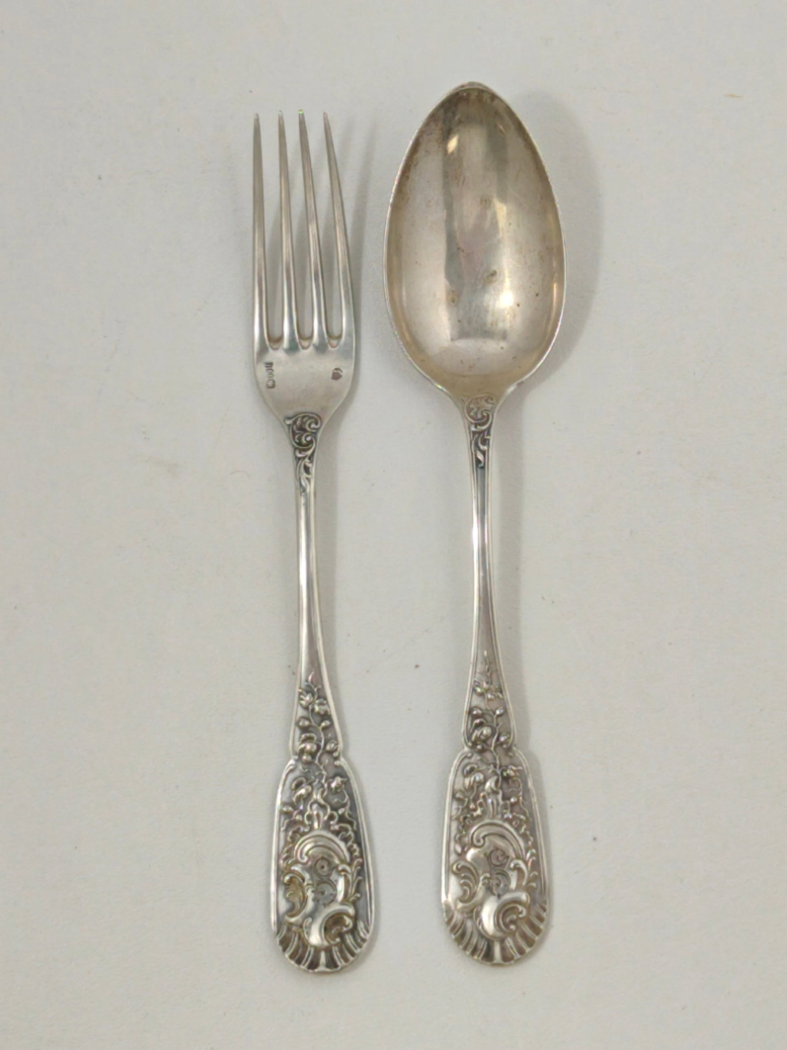Pair of Continental .800 Silver Salad Servers, 156.4 grams (1 of 4)