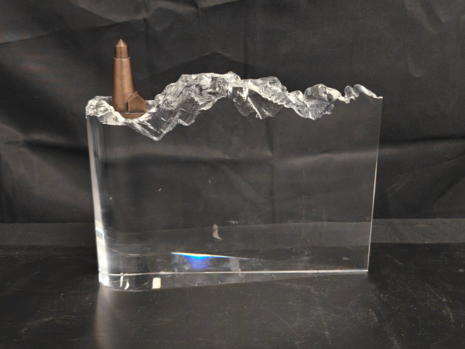 David Dowler for Steuben "Lighthouse" Crystal & Bronze Sculpture (1 of 5)