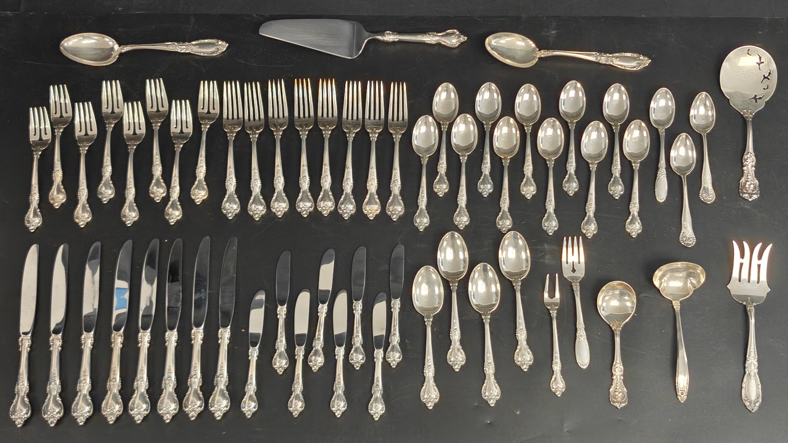 Large Sterling Silver Flatware Service by Reed & Barton, Lunt & Others – 2146 Grams (1 of 16)