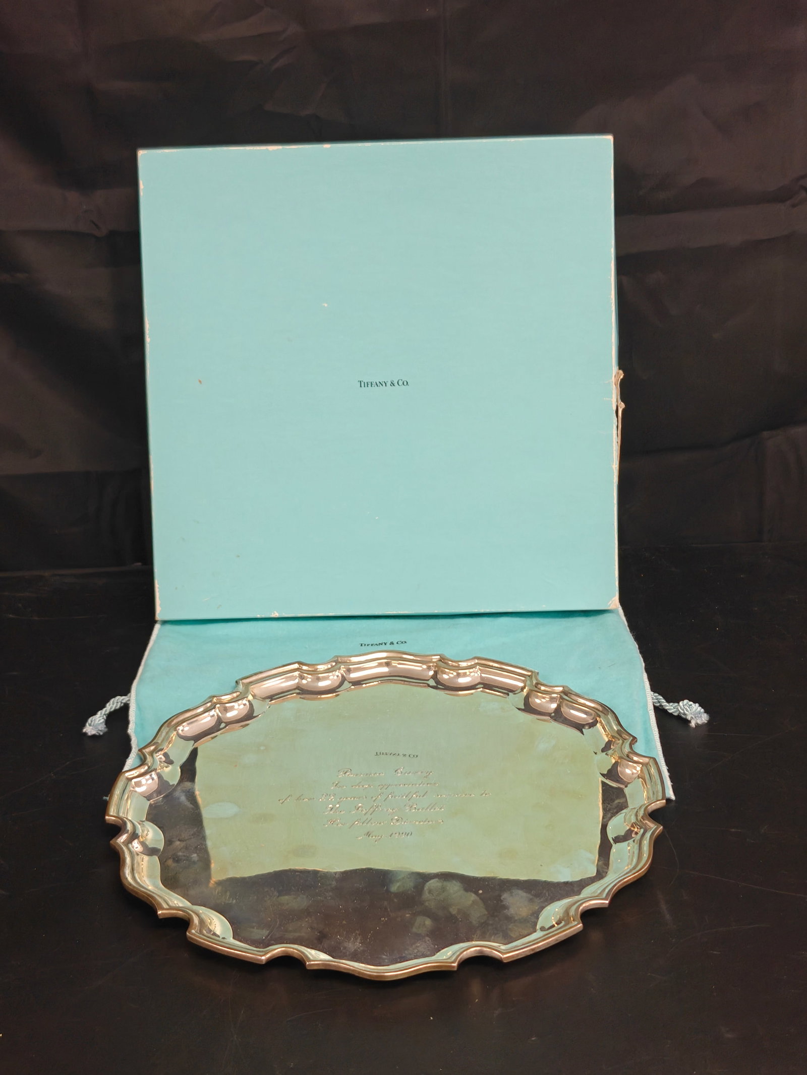 Tiffany & Co. Sterling Silver Chippendale Presentation Tray with Original Box (1 of 4)