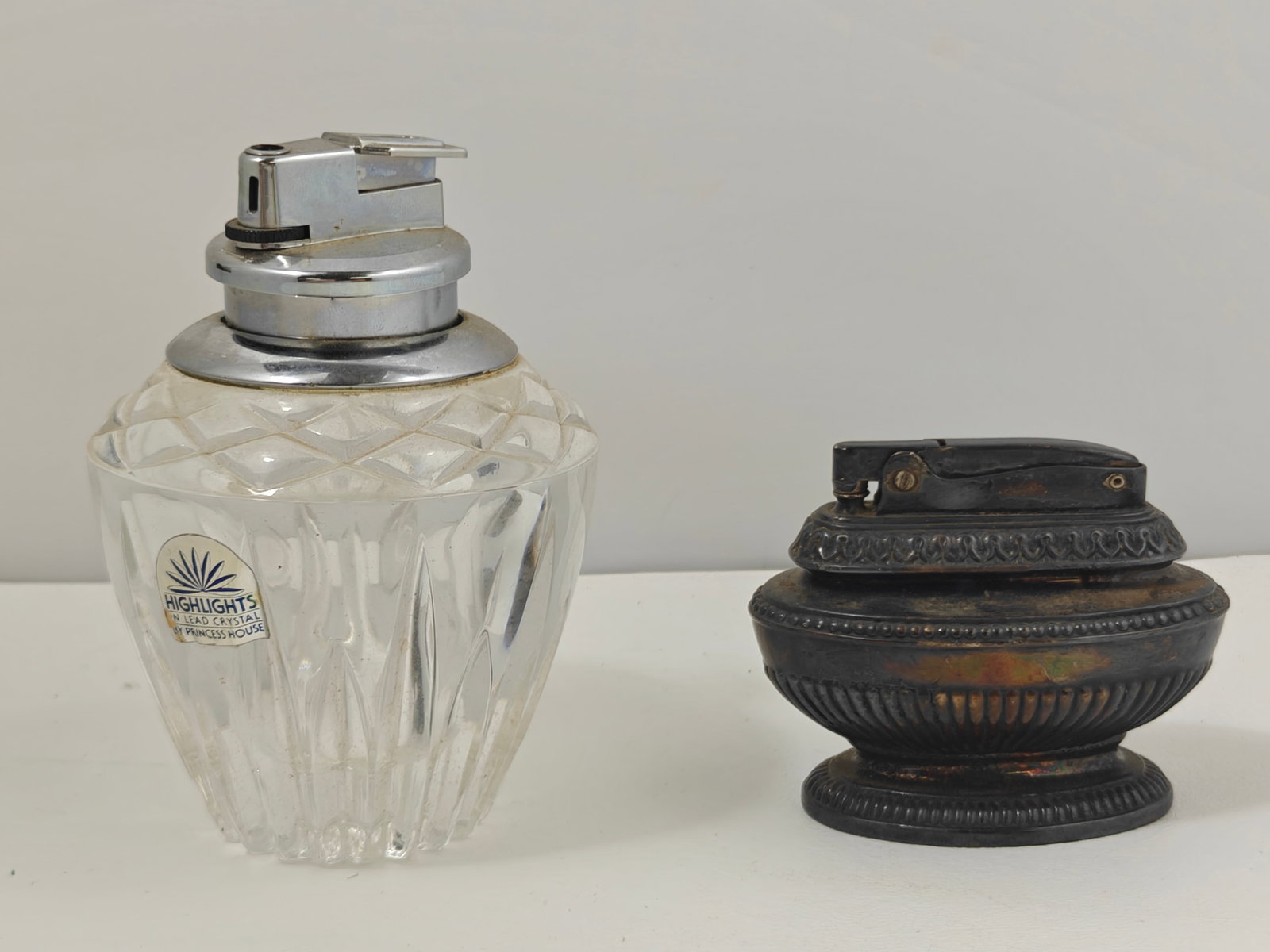 Vintage Ronson Queen Anne Table Lighter & Princess House Crystal Table Lighter (1 of 6)