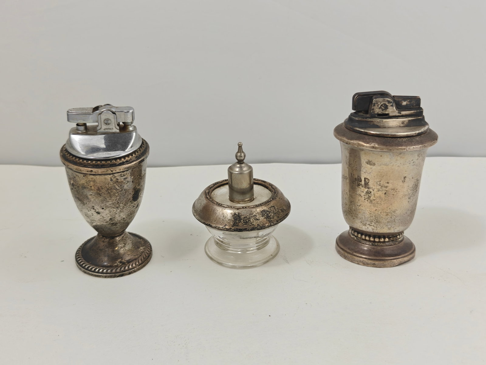 Three Sterling Silver Weighted Table Lighters Including Ronson Jubilee, Duchin & Frank M. Whiting (1 of 6)