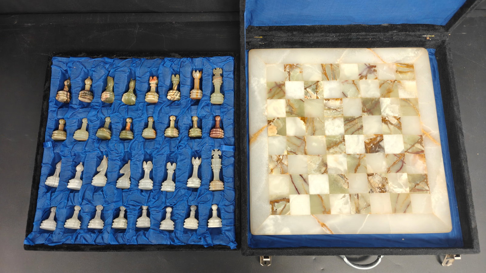 Onyx & Marble Stone Chess Set with Case (1 of 6)