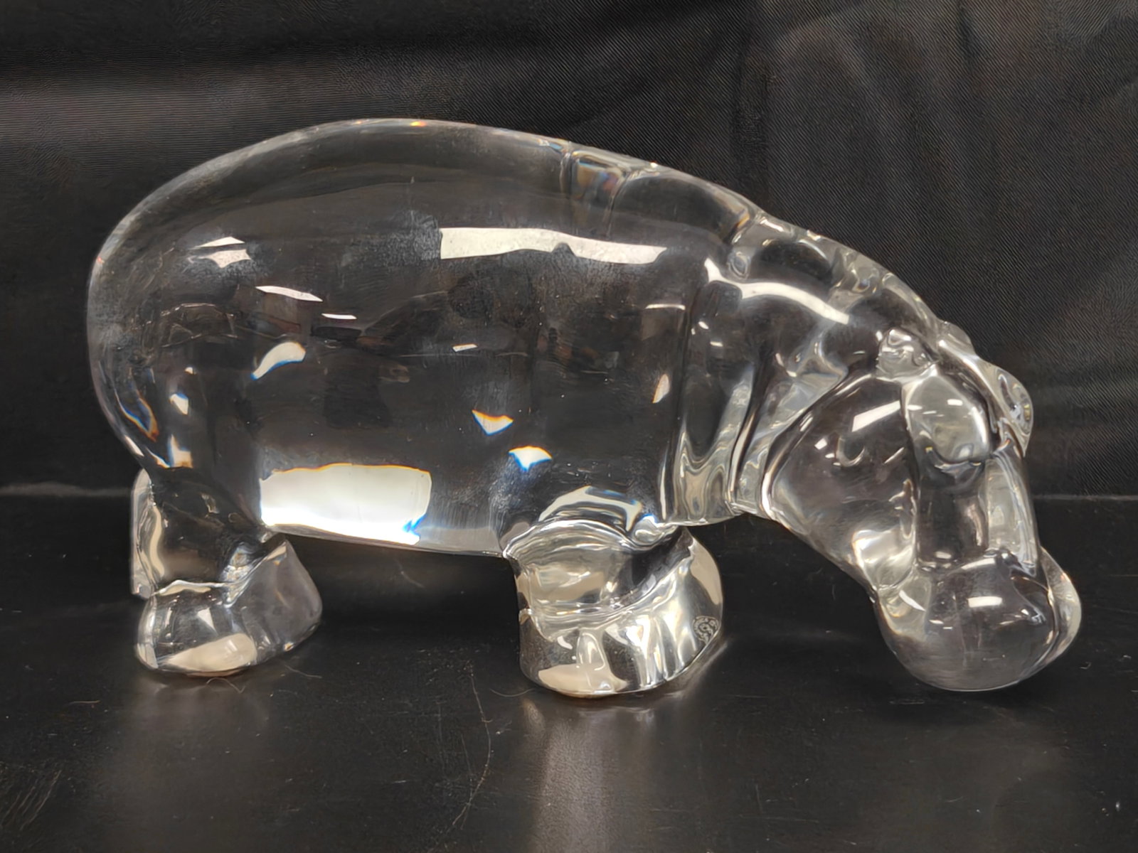 Baccarat Crystal Hippopotamus Figure (1 of 4)
