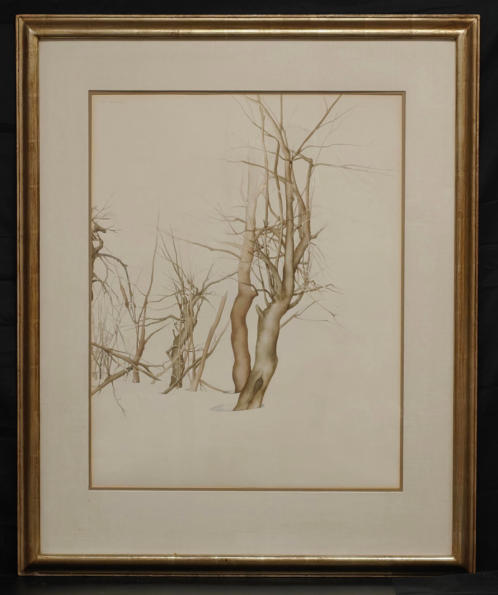 C. DeWitt Hardy Winter Trees Watercolor on Paper (1 of 4)