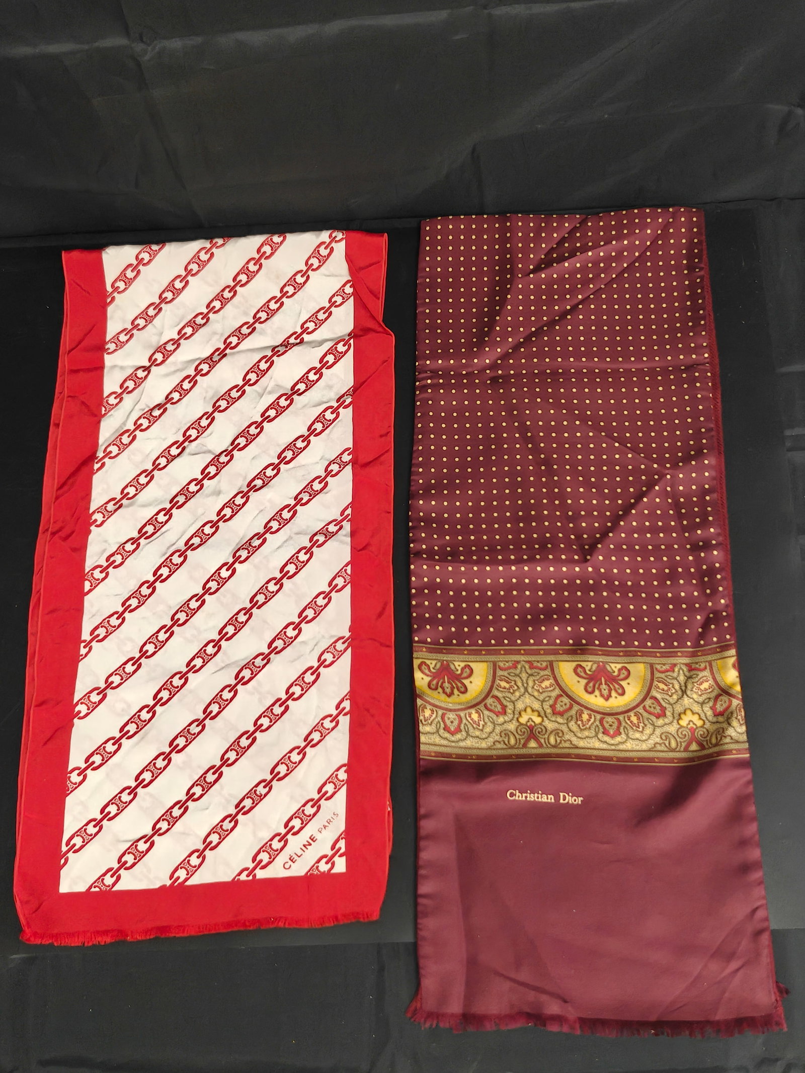 Vintage Christian Dior Silk & Wool Scarf; Together with Celine Paris Silk Scarf (1 of 13)