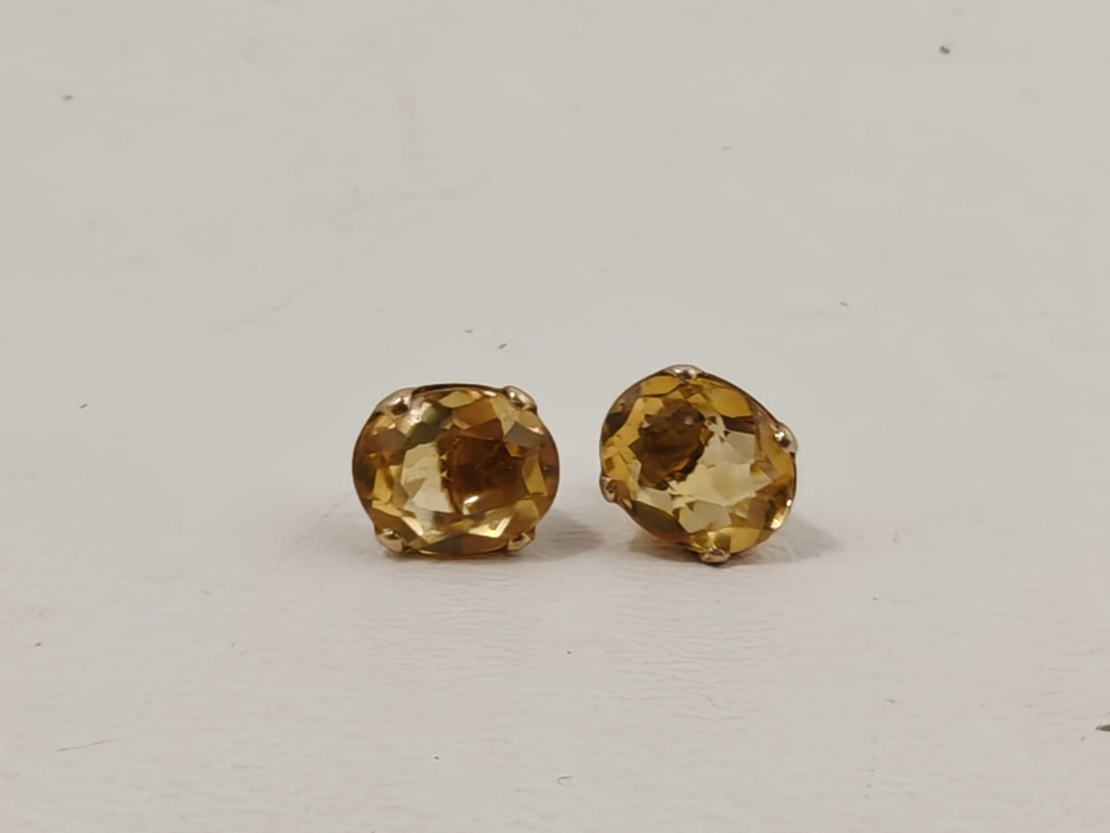 Pair of Citrine & 14K Gold Stud Earrings (1 of 4)