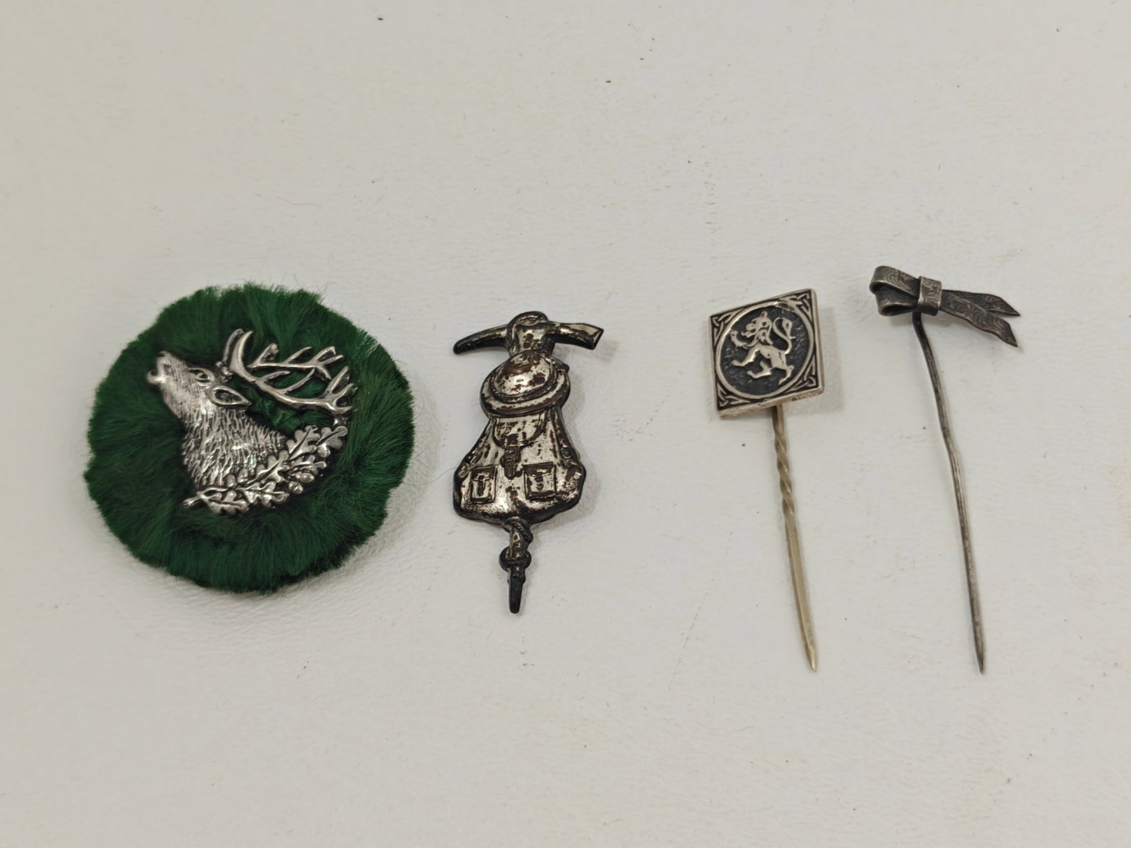 Group of Four Assorted Pins Including German Hunting Badge (1 of 4)