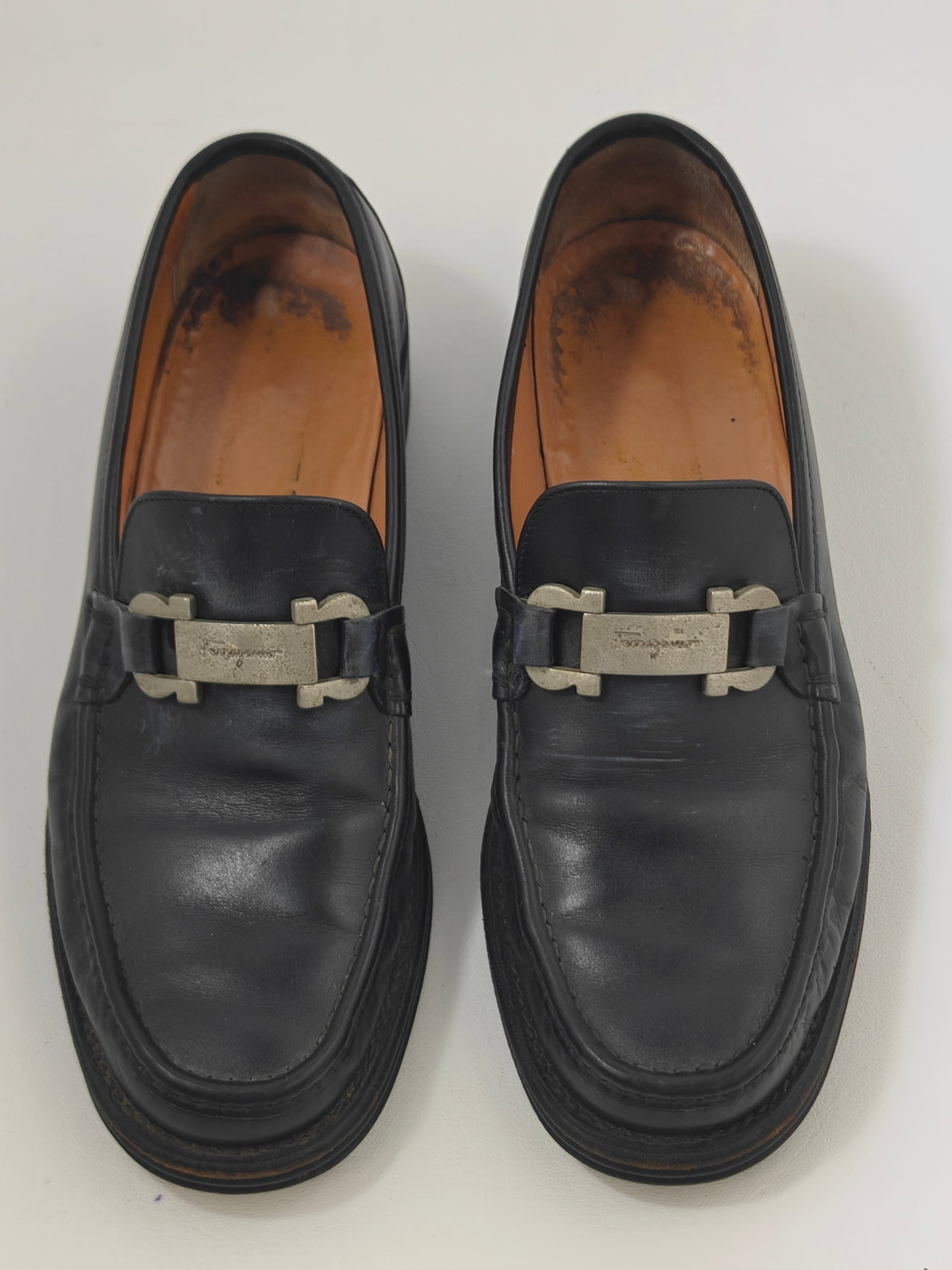 Men's Salvatore Ferragamo "Jazz" Gancini Leather Loafers, Size 10 (1 of 7)