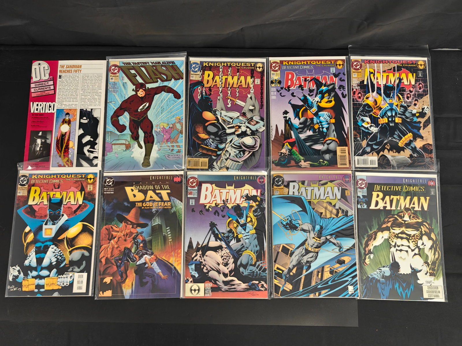 Collection of 10 DC Comics Featuring Batman, Flash & Knightfall/KnightQuest Storylines (1 of 8)