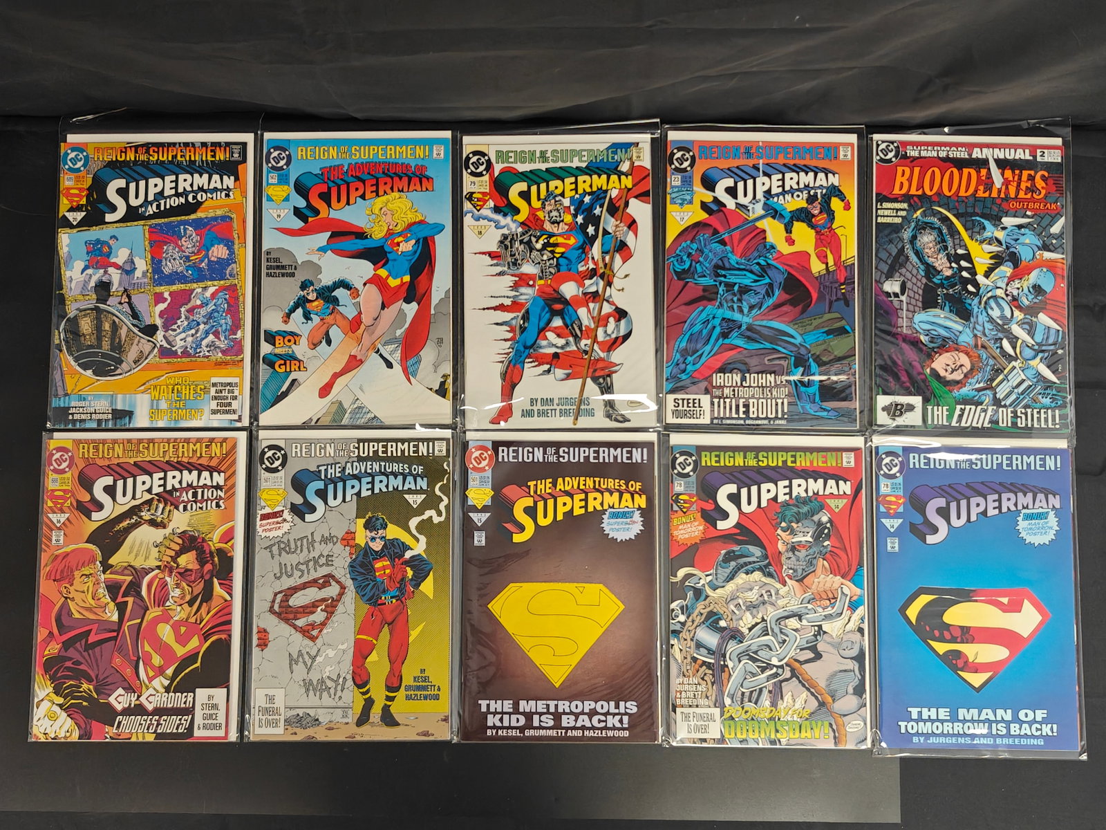 Superman Comic Book Collection (10 Issues) ? Reign of the Supermen & Bloodlines (1 of 8)