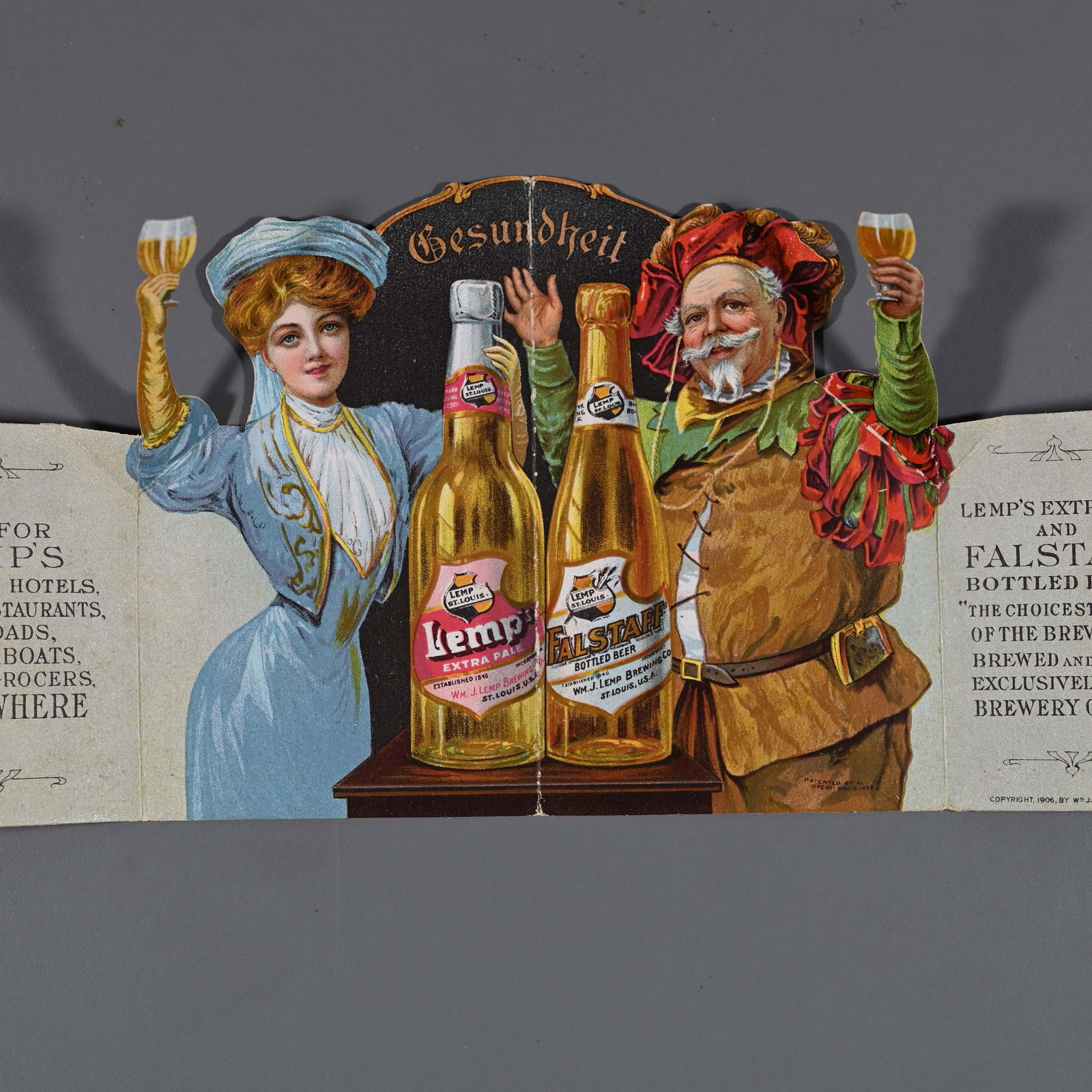 Lemp / Falstaff Beer Toasting Health Victorian Trade Card (1 of 5)