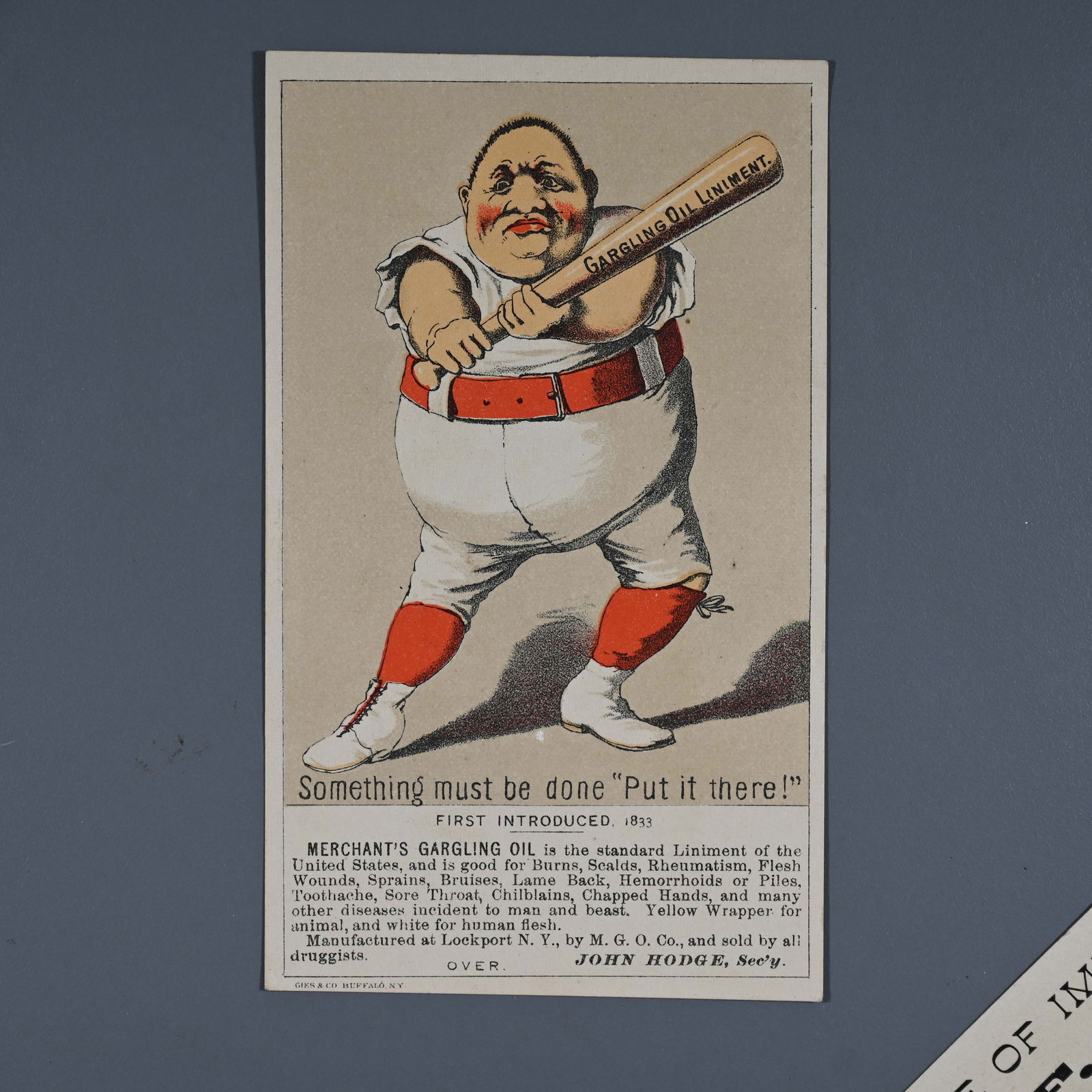 Baseball Card - Merchant's Gargling Oil - Put it there! (1 of 2)