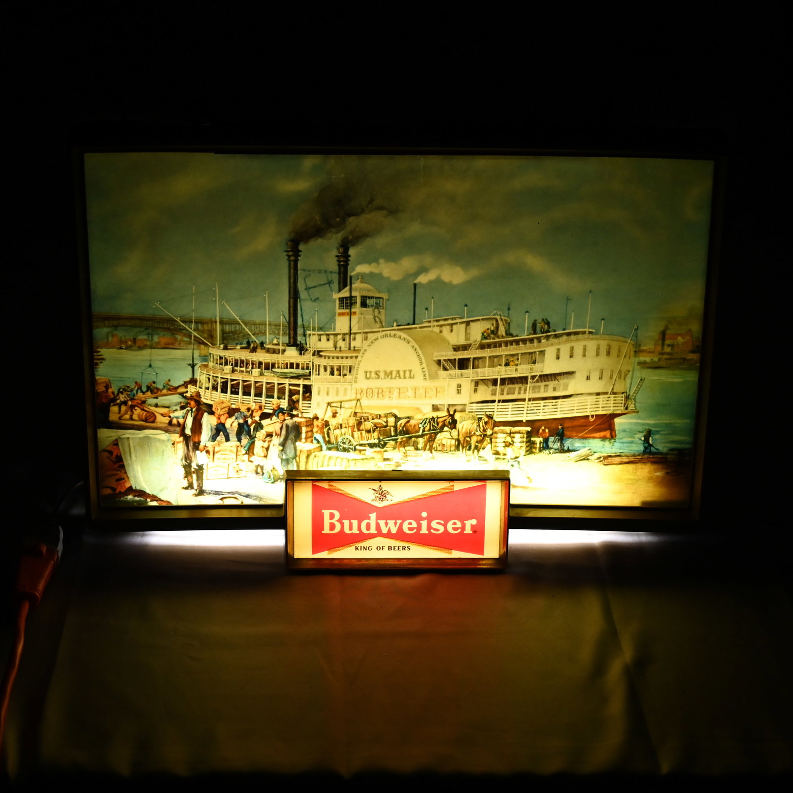 Budweiser Beer Lighted Sign - Paddlewheeler (1 of 5)