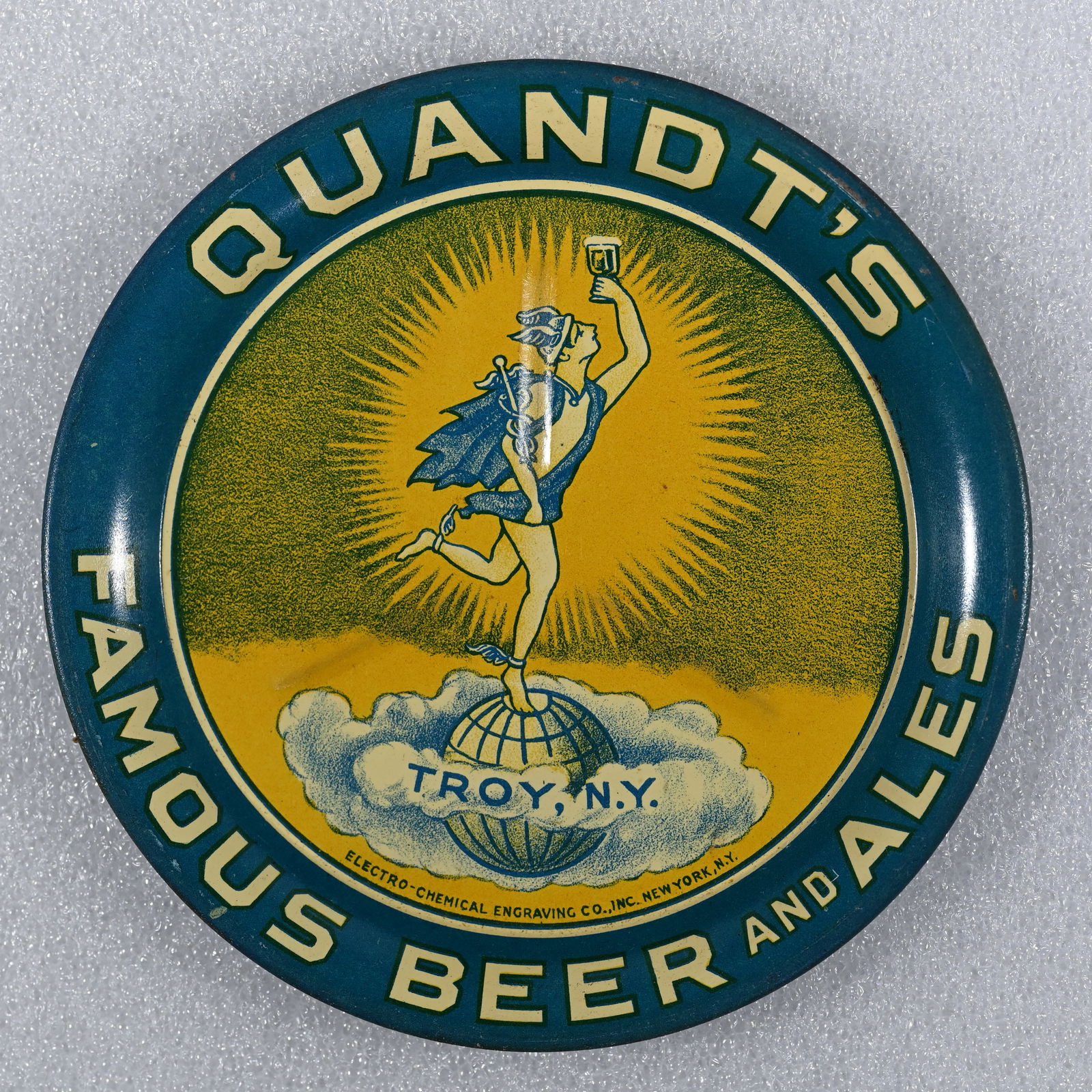 Tip Tray - Quandt's Famous Beer and Ales Tip Tray 4" Electro-Chemical Troy NY (1 of 4)