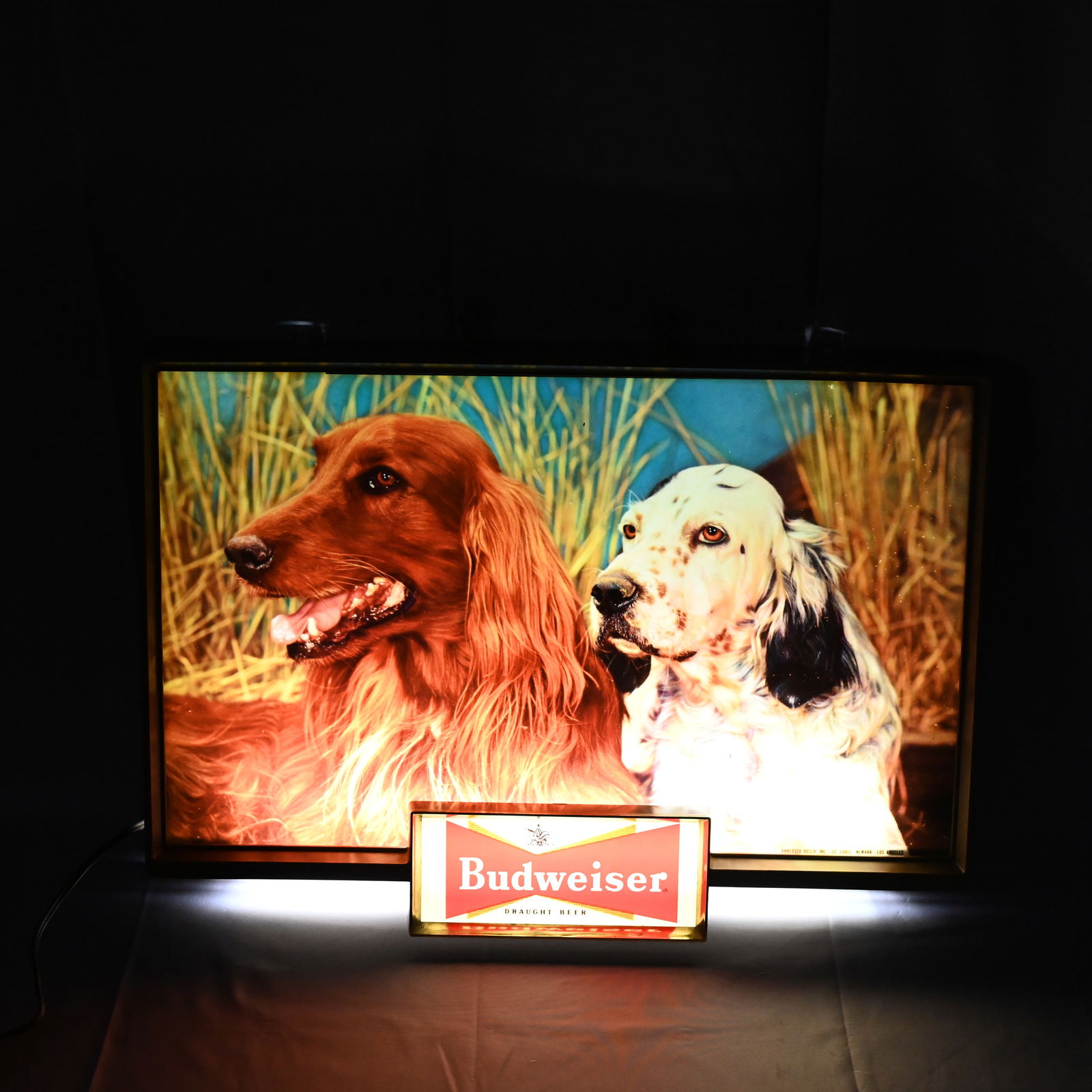 Budweiser Beer Lighted Sign - Hunting Dogs - Setters (1 of 4)