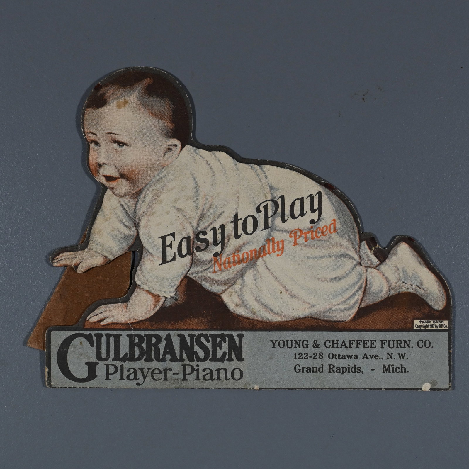 Gulbransen Player Piano Die Cut Easel Back / Display Sign (1 of 2)