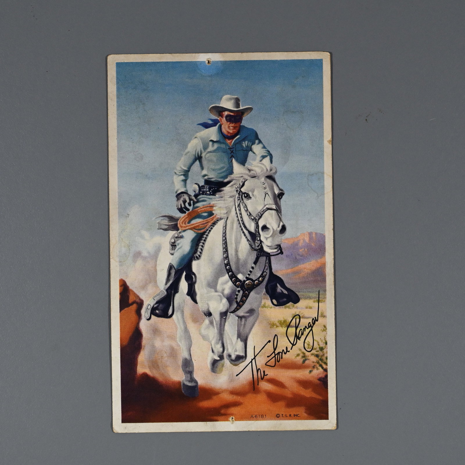 The Lone Ranger Postcard - Receipt from General Mills 1951: A receipt for the recipients "entry in the Lone Ranger Picture Coloring Contest. Judging will be completed by the end of June, 1951." About 5.5 x 3.25 inches