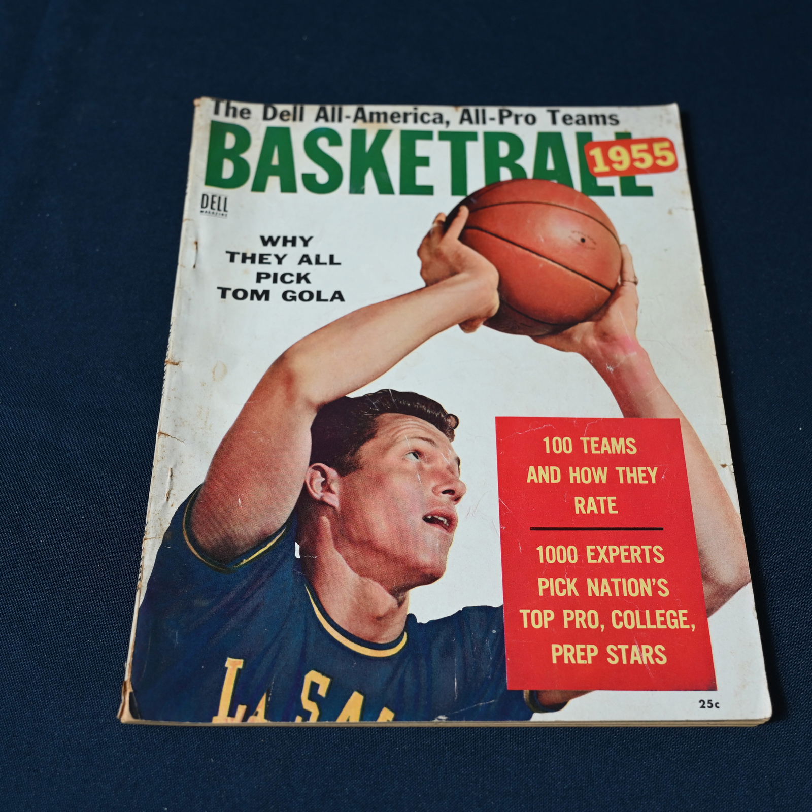 The Dell All American All Pro Teams Basketball 1955: We photographed the contents. Copyright 1954 by Dell Publishing Co, Inc. 82 pages. It measures about 10 5/8 H x 8 1/2 W.