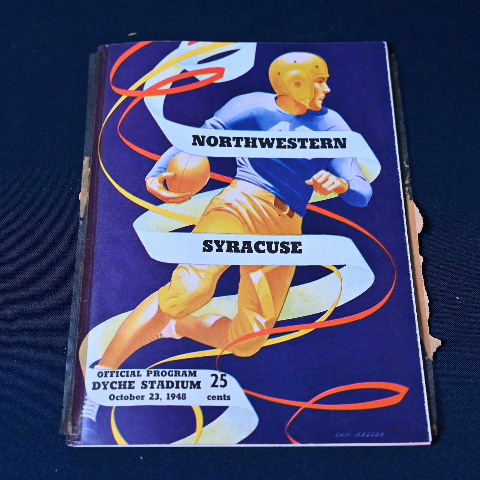 Northwestern vs Syracuse Football Game Program & Ticket October 1948: Played October 23, 1948 at Northwestern, (1) Program includes the roster, scorecard, and photos of the teams, (2) Ticket, partial, torn on right side