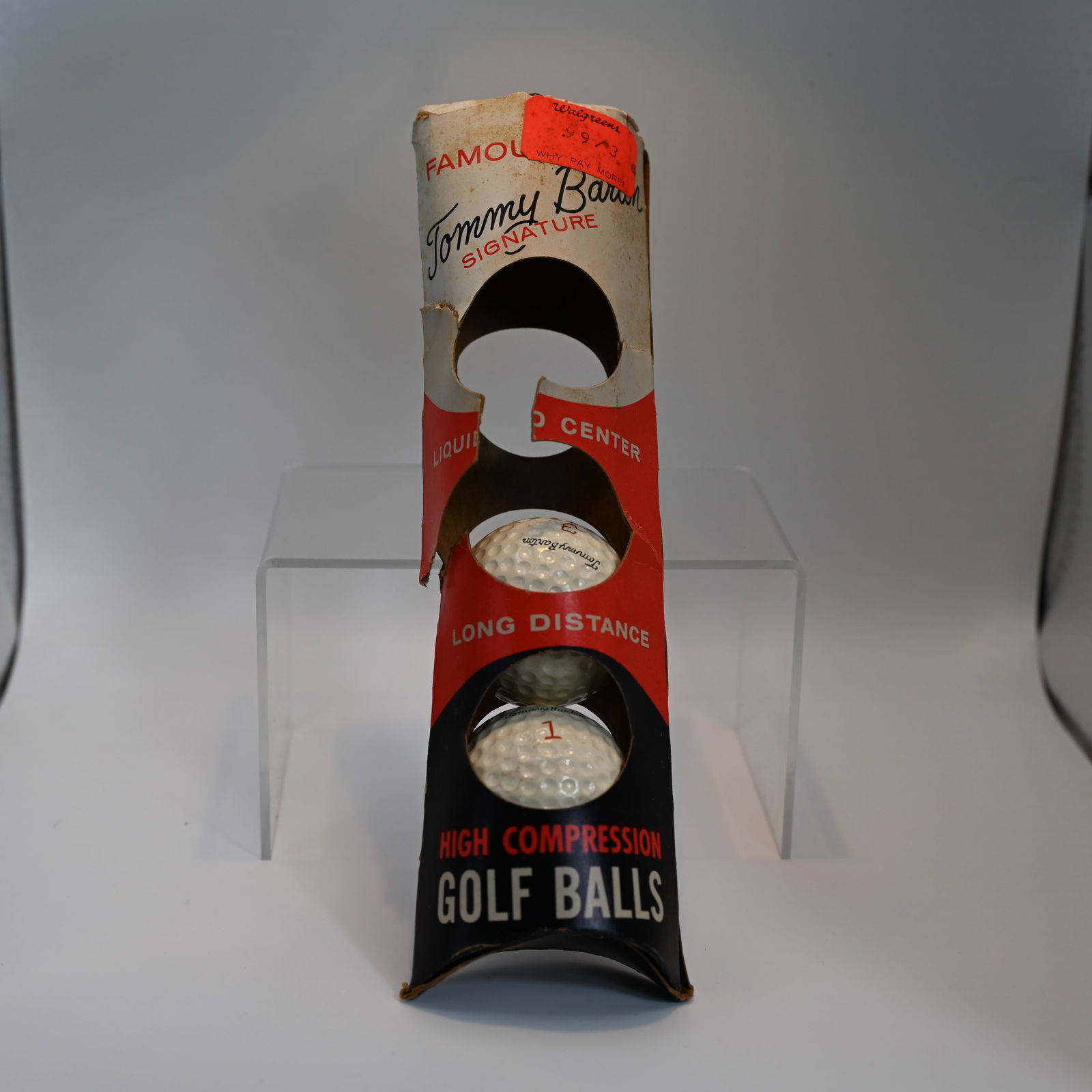 Famous Tommy Barton Signature Golf Balls - 2 Unused: Broken sleeve with two unused Hi-Compression golf balls. Marked Federal on the bottom; the packaging manufacturer, not the - unidentified - golf ball manufacturer.